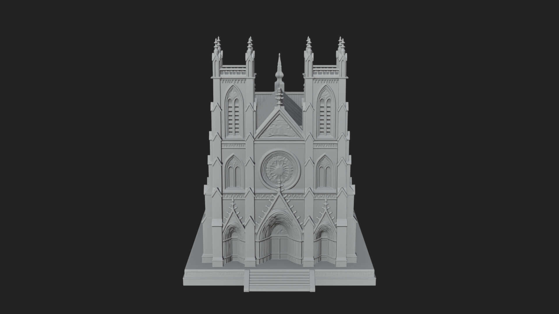 Gothic Cathedral Model Design 3 3D Print Model 3D Model