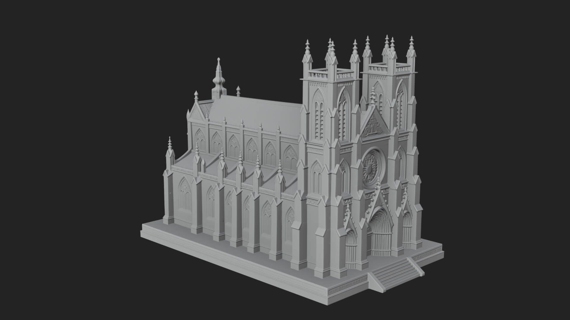 Gothic Cathedral Model Design 3 3D Print Model 3D Model