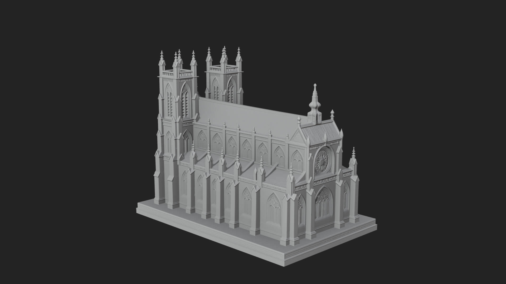 Gothic Cathedral Model Design 3 3D Print Model 3D Model