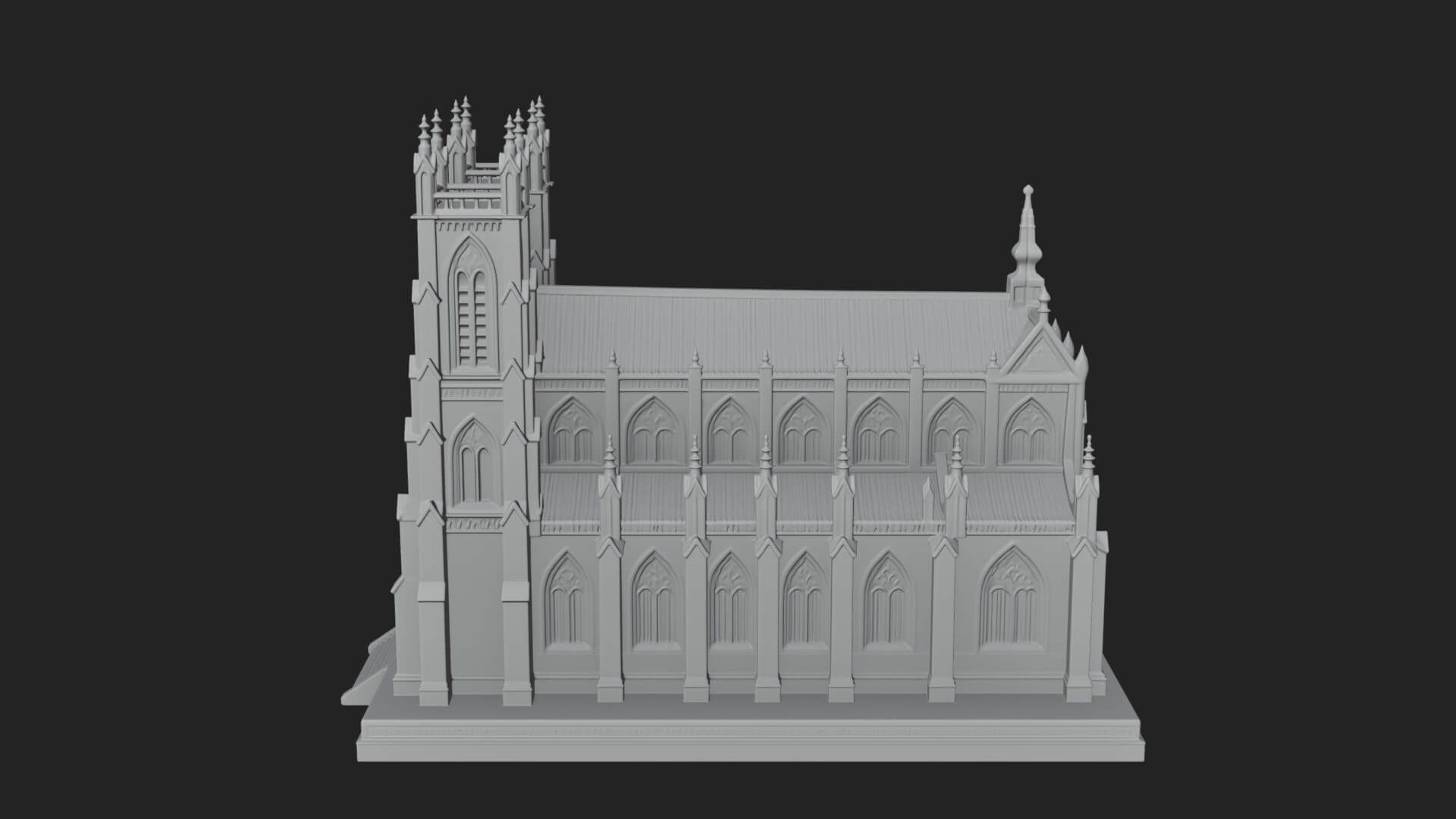 Gothic Cathedral Model Design 3 3D Print Model 3D Model