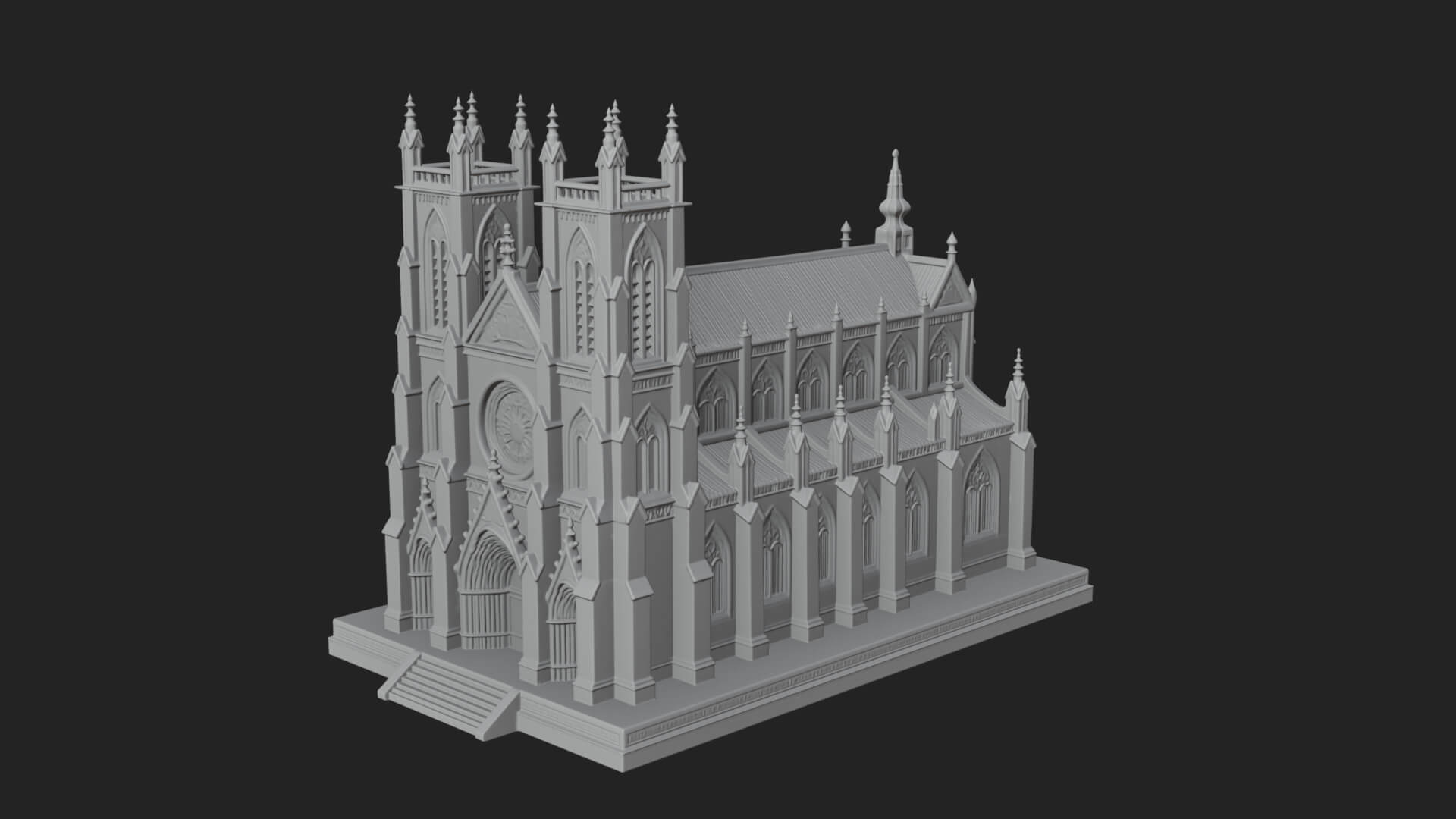 Gothic Cathedral Model Design 3 3D Print Model 3D Model