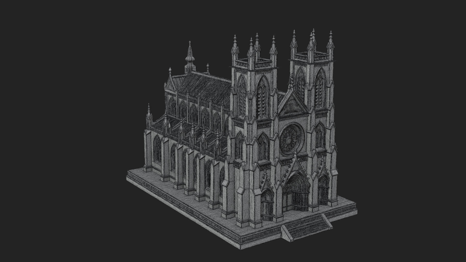 Gothic Cathedral Model Design 3 3D Print Model 3D Model