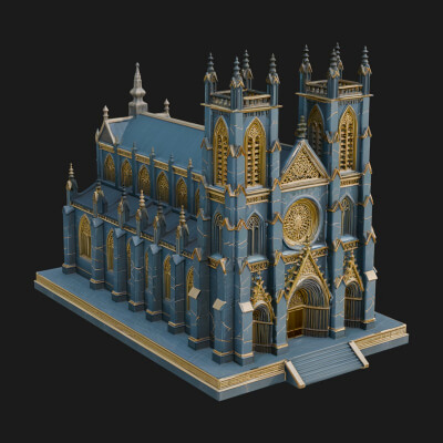 Gothic Cathedral Model Design 3 3D Print Model