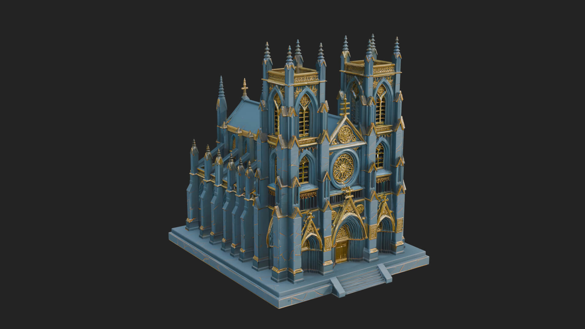 Gothic Cathedral Model Design 4 3D Print Model 3D Model