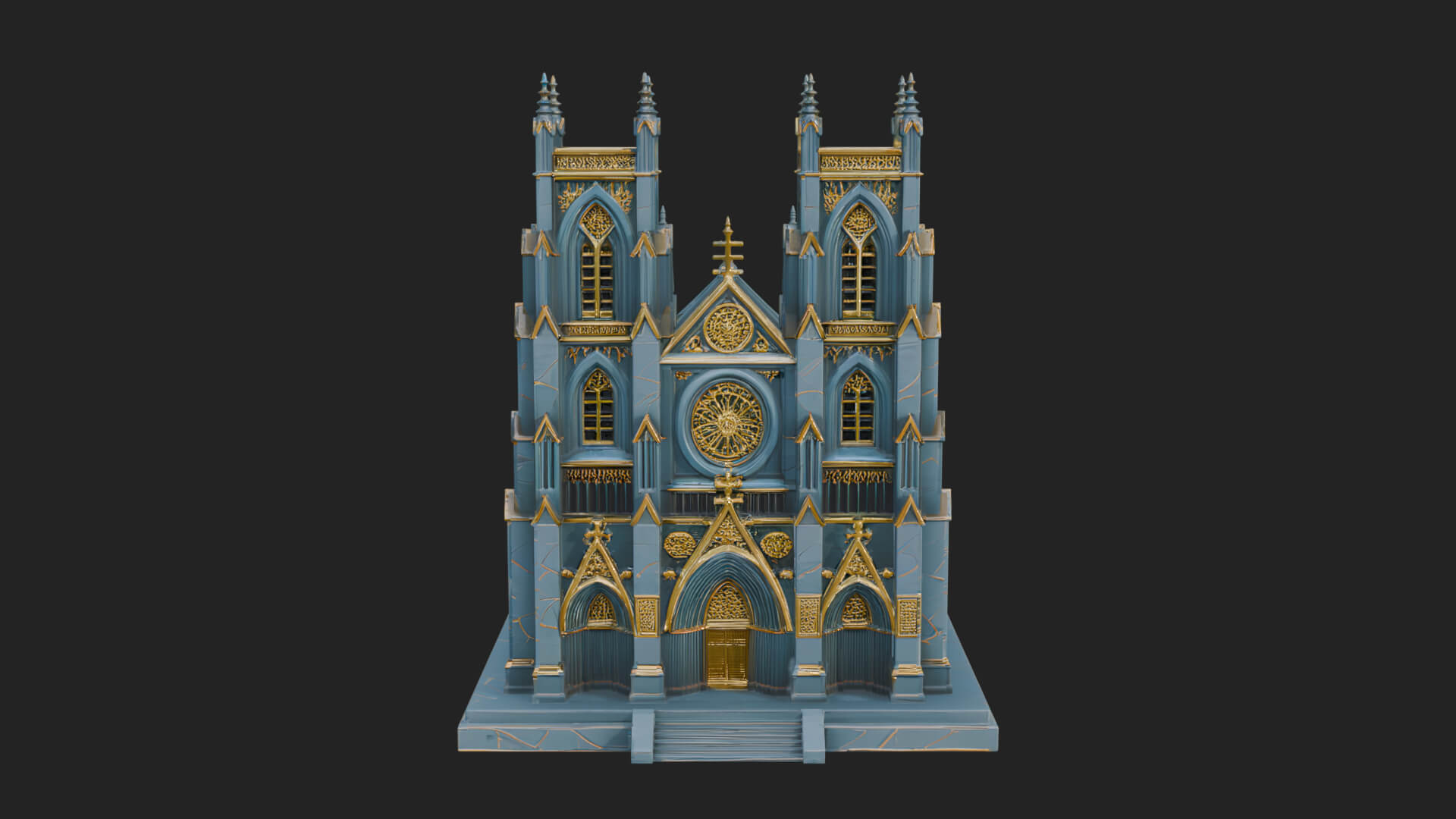 Gothic Cathedral Model Design 4 3D Print Model 3D Model