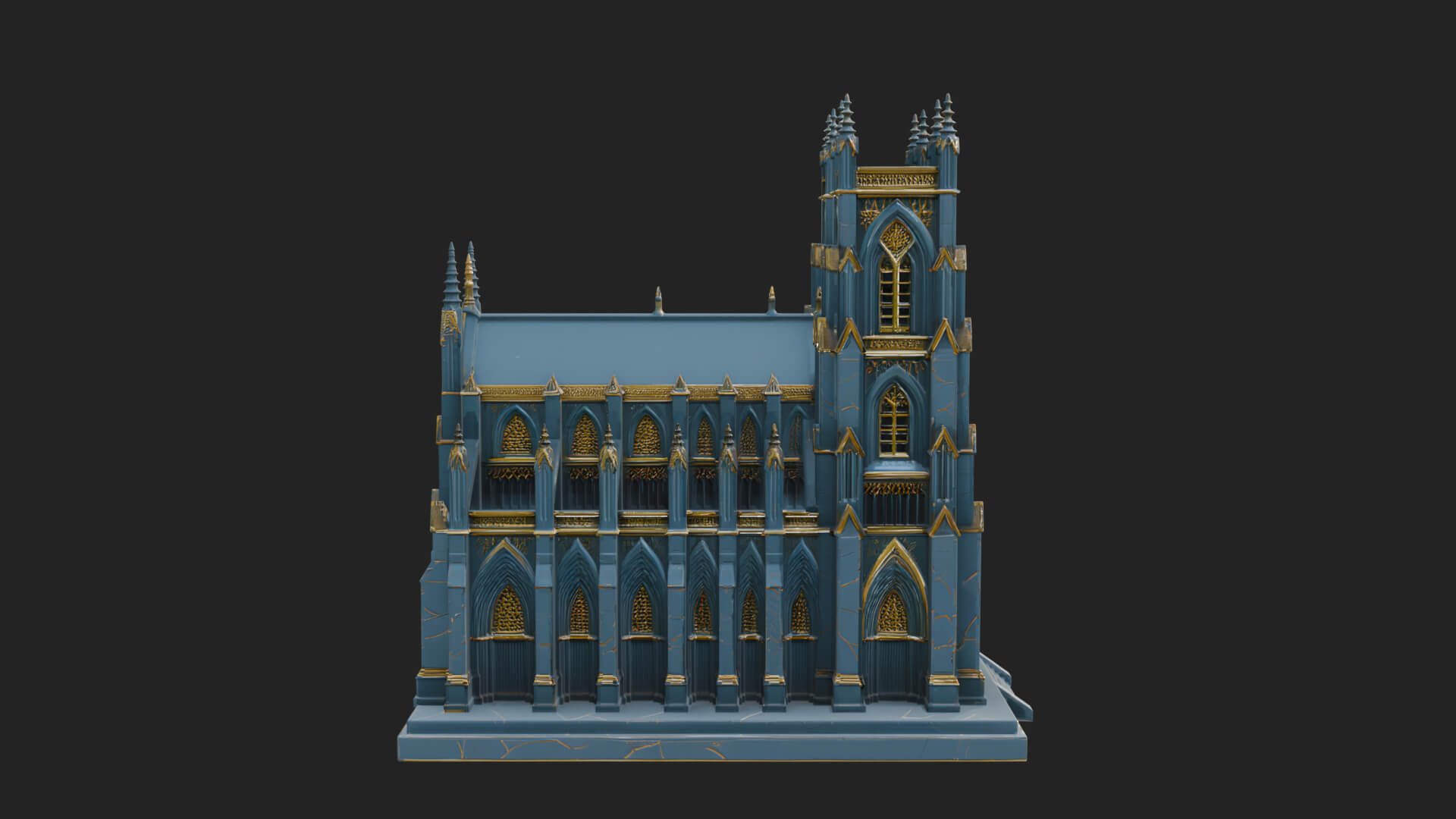 Gothic Cathedral Model Design 4 3D Print Model 3D Model