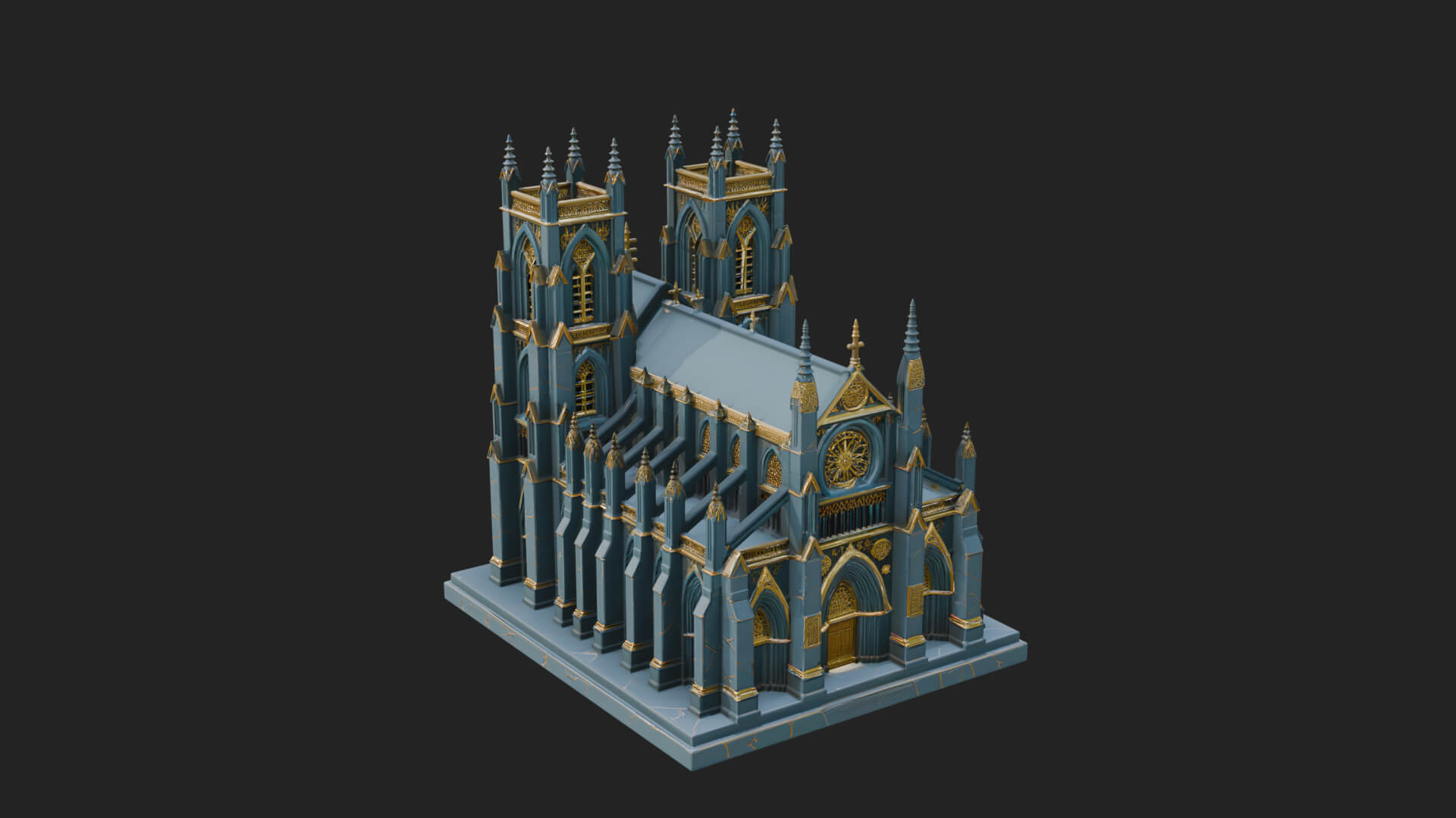 Gothic Cathedral Model Design 4 3D Print Model 3D Model
