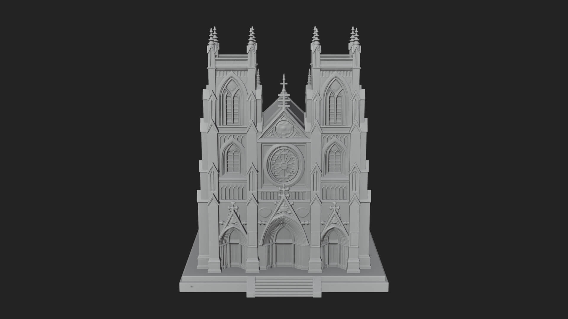 Gothic Cathedral Model Design 4 3D Print Model 3D Model