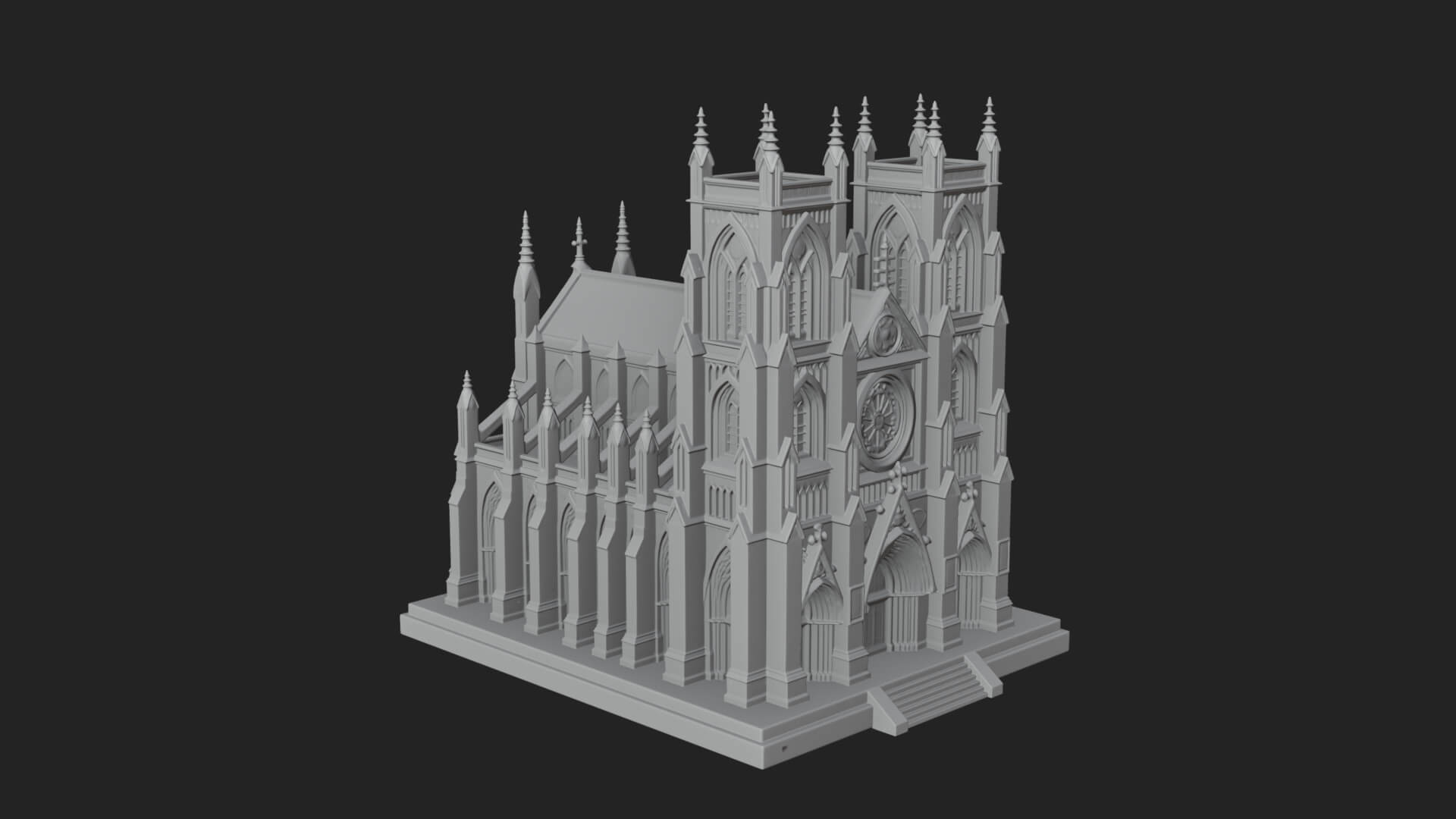Gothic Cathedral Model Design 4 3D Print Model 3D Model