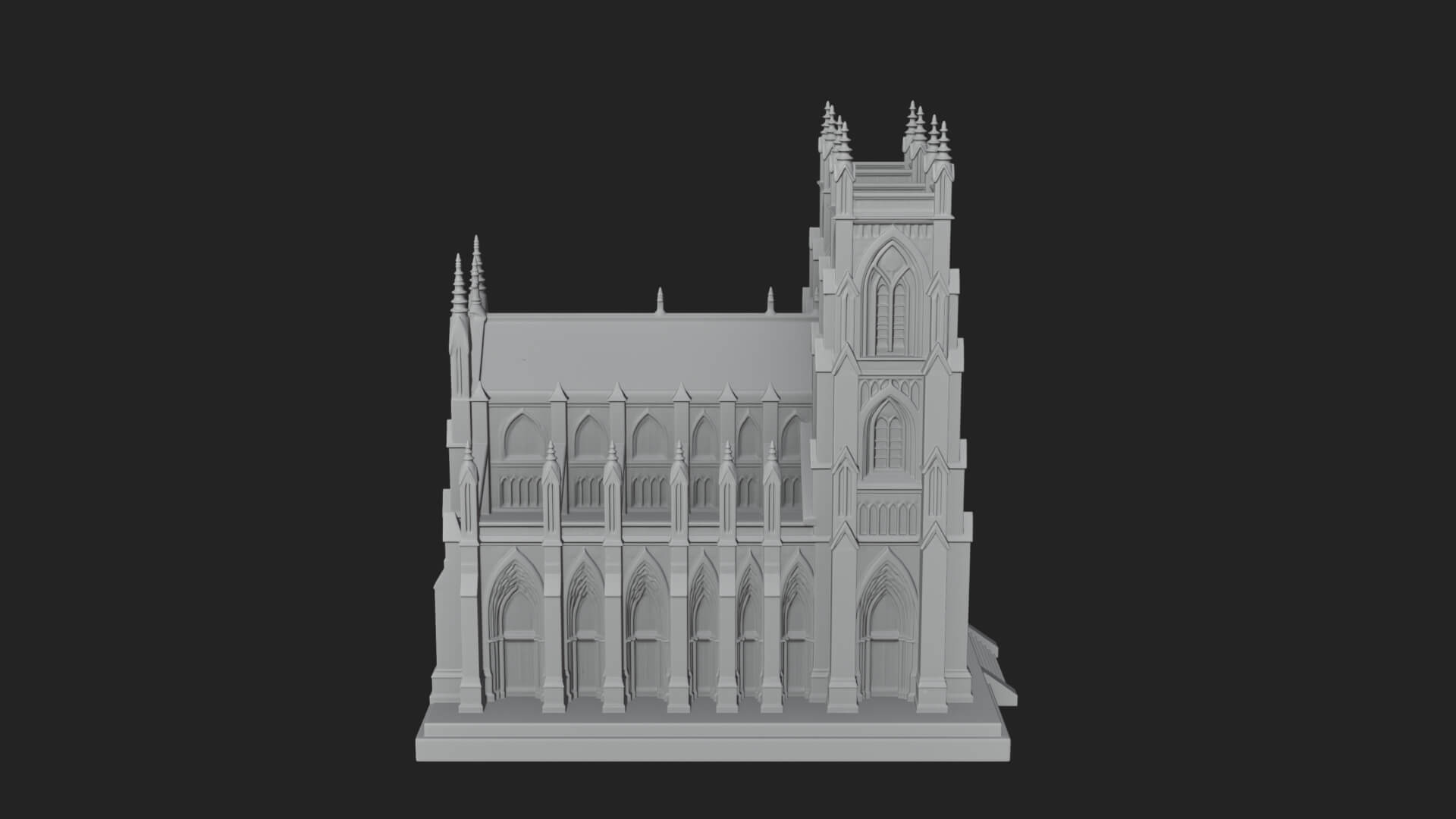 Gothic Cathedral Model Design 4 3D Print Model 3D Model