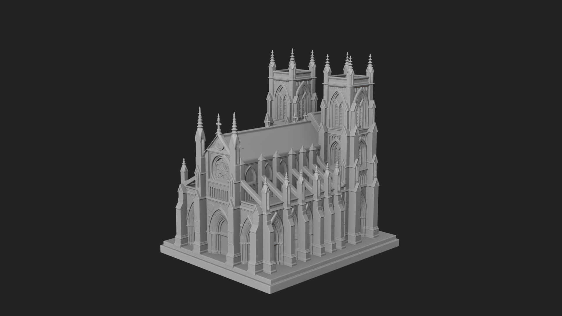 Gothic Cathedral Model Design 4 3D Print Model 3D Model