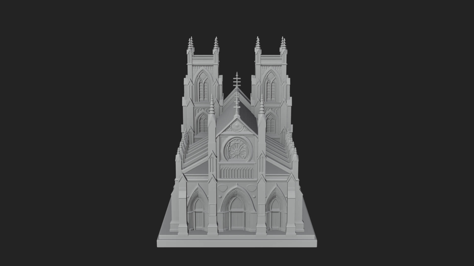 Gothic Cathedral Model Design 4 3D Print Model 3D Model