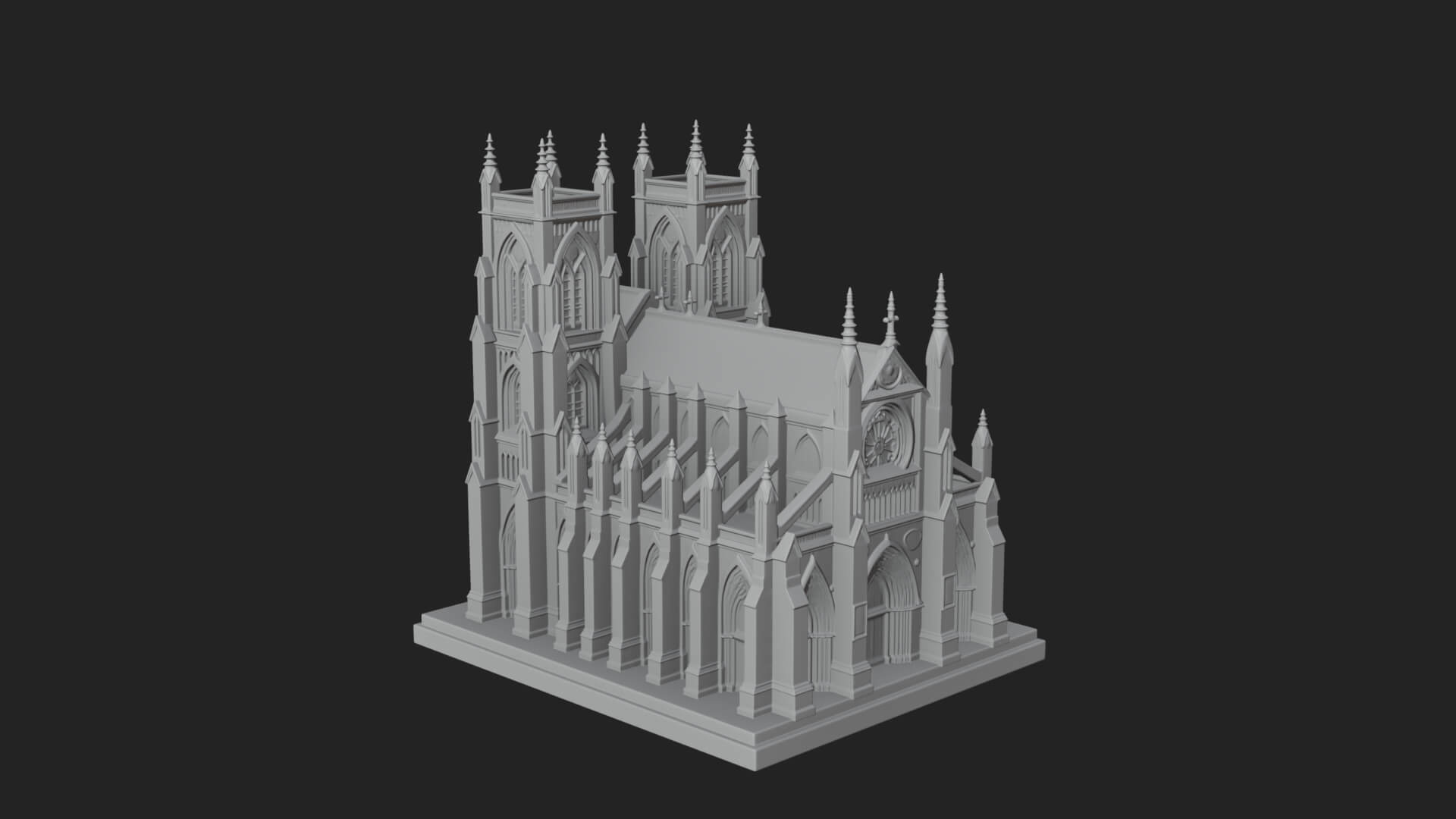Gothic Cathedral Model Design 4 3D Print Model 3D Model