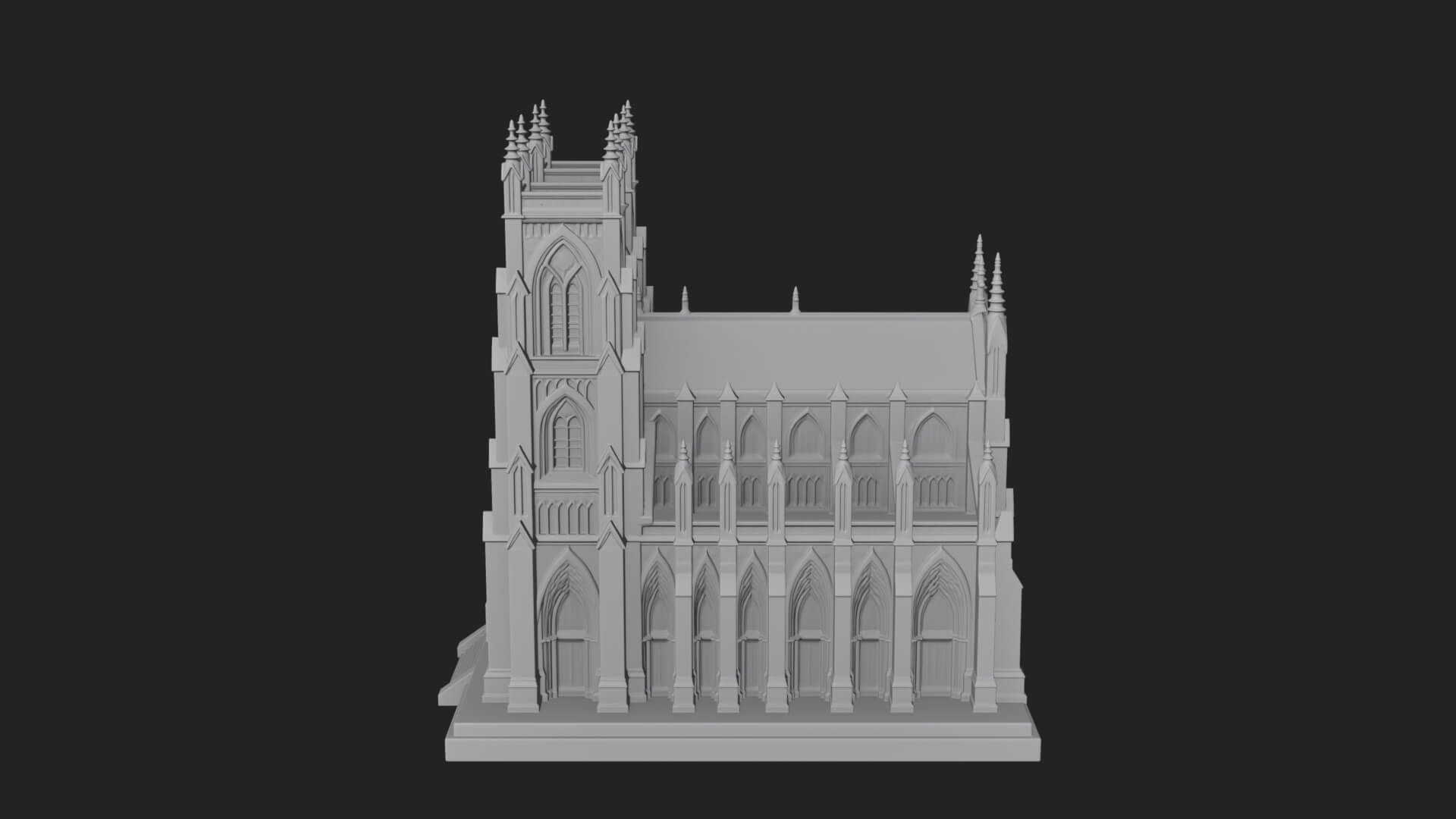 Gothic Cathedral Model Design 4 3D Print Model 3D Model