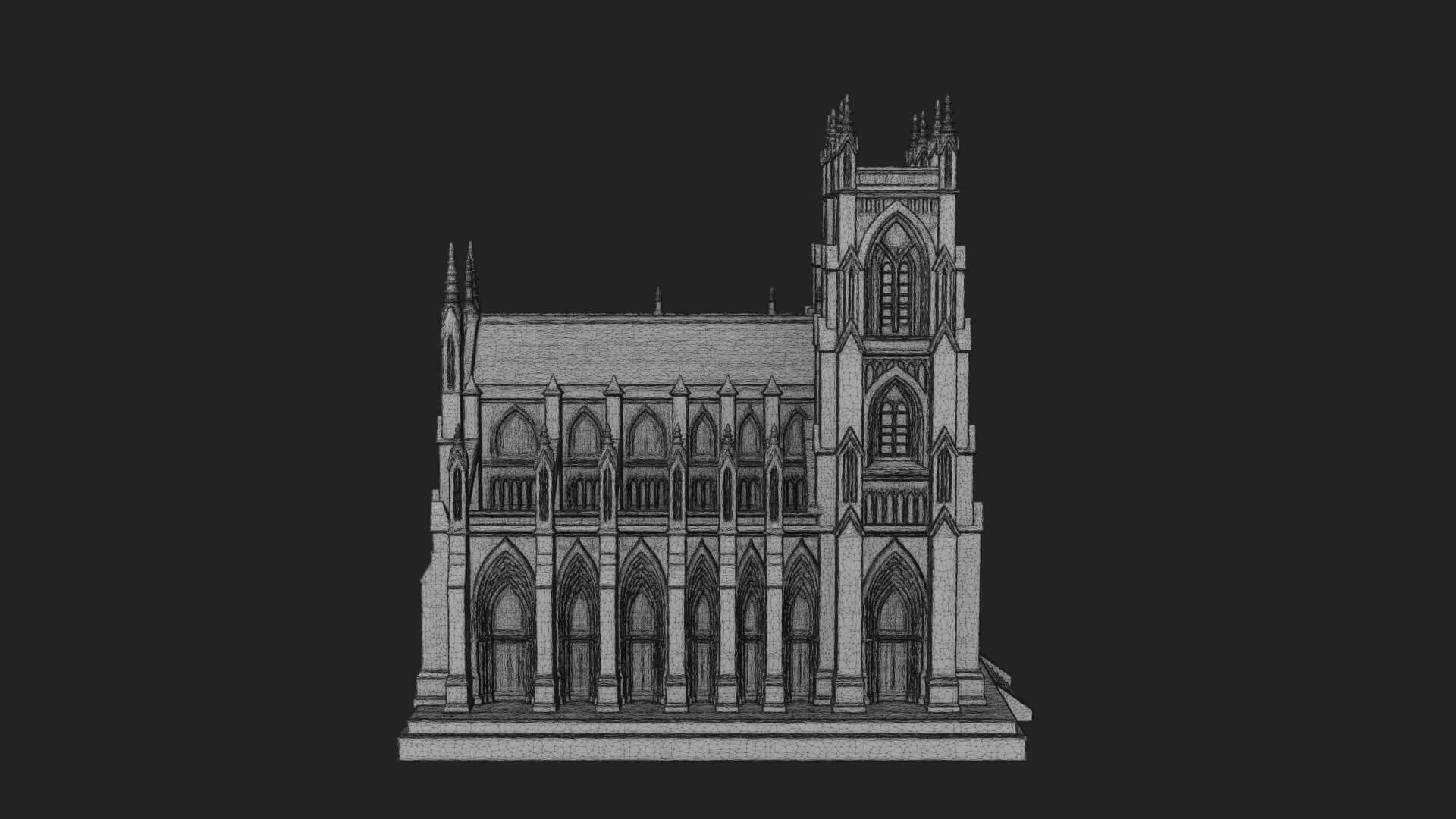 Gothic Cathedral Model Design 4 3D Print Model 3D Model