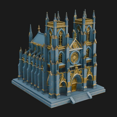 Gothic Cathedral Model Design 4 3D Print Model