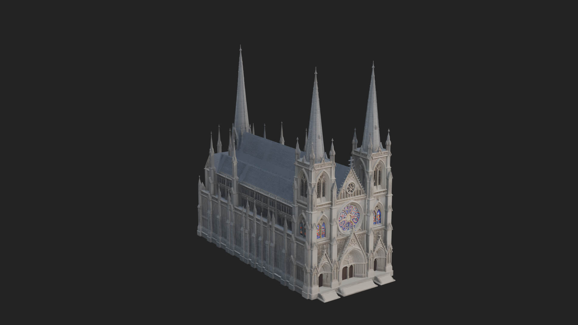 Gothic Cathedral Tower Model Design 10 3D Print Model 3D Model