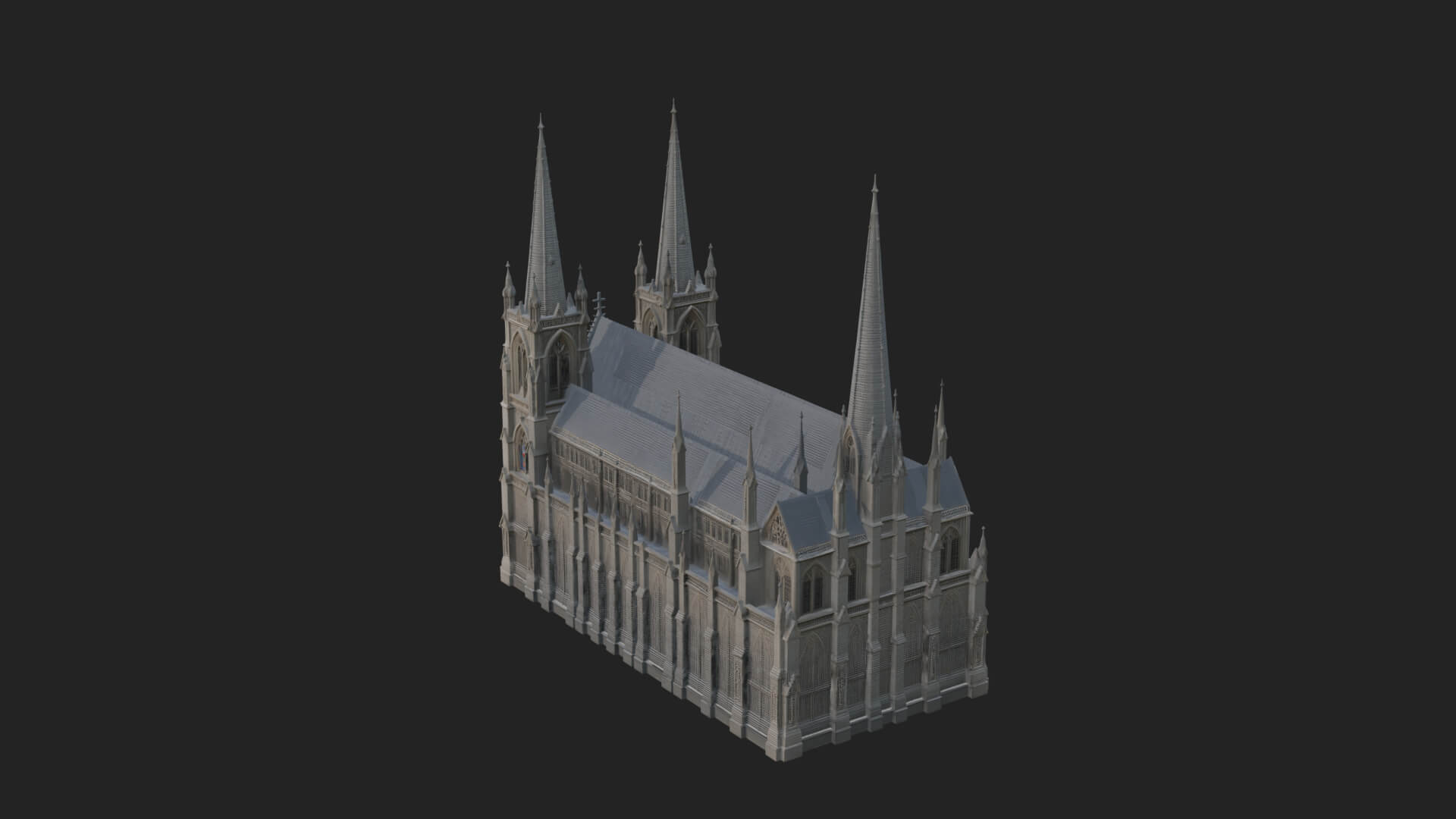 Gothic Cathedral Tower Model Design 10 3D Print Model 3D Model