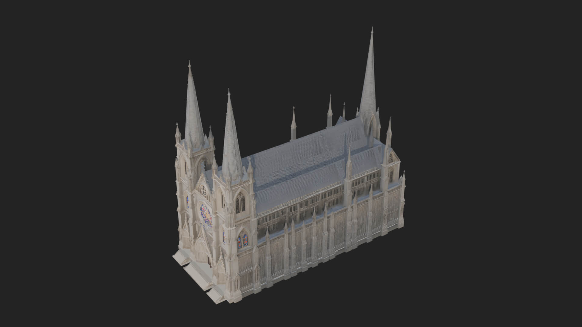 Gothic Cathedral Tower Model Design 10 3D Print Model 3D Model