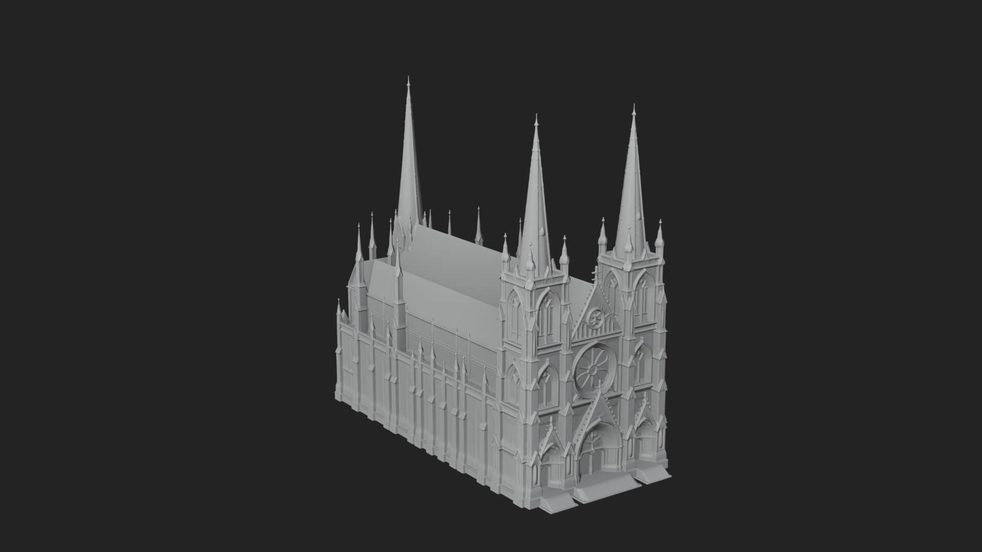 Gothic Cathedral Tower Model Design 10 3D Print Model 3D Model
