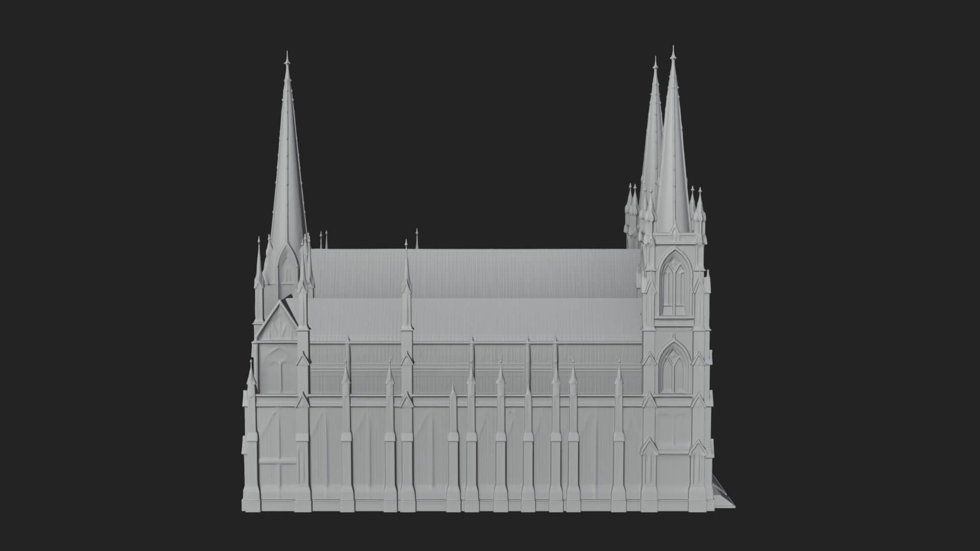 Gothic Cathedral Tower Model Design 10 3D Print Model 3D Model