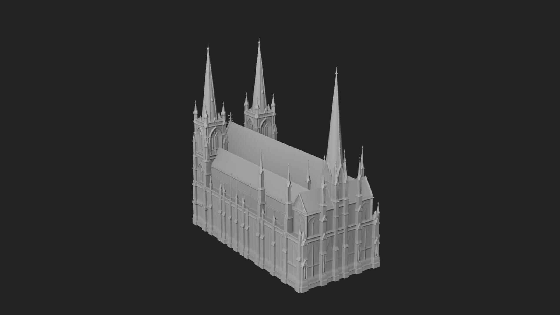 Gothic Cathedral Tower Model Design 10 3D Print Model 3D Model