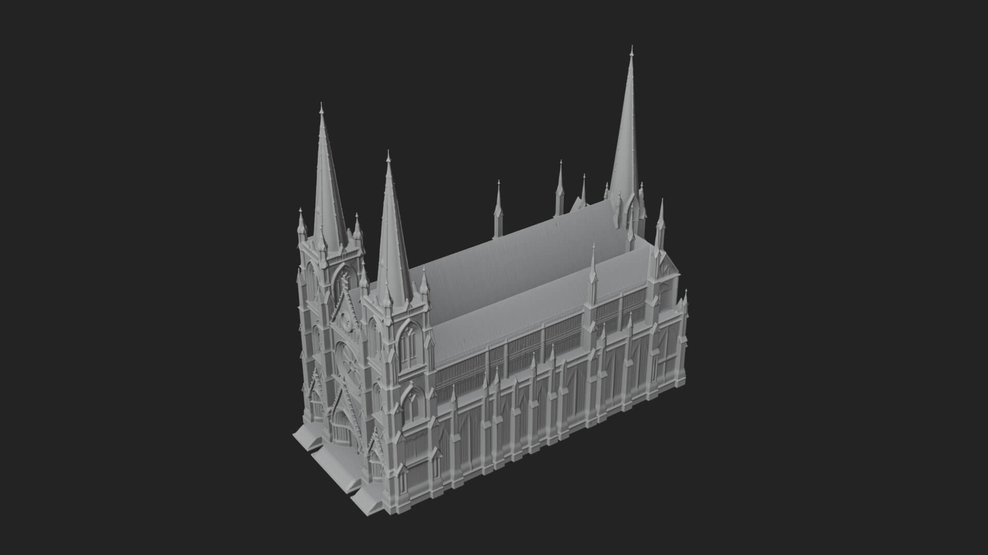 Gothic Cathedral Tower Model Design 10 3D Print Model 3D Model