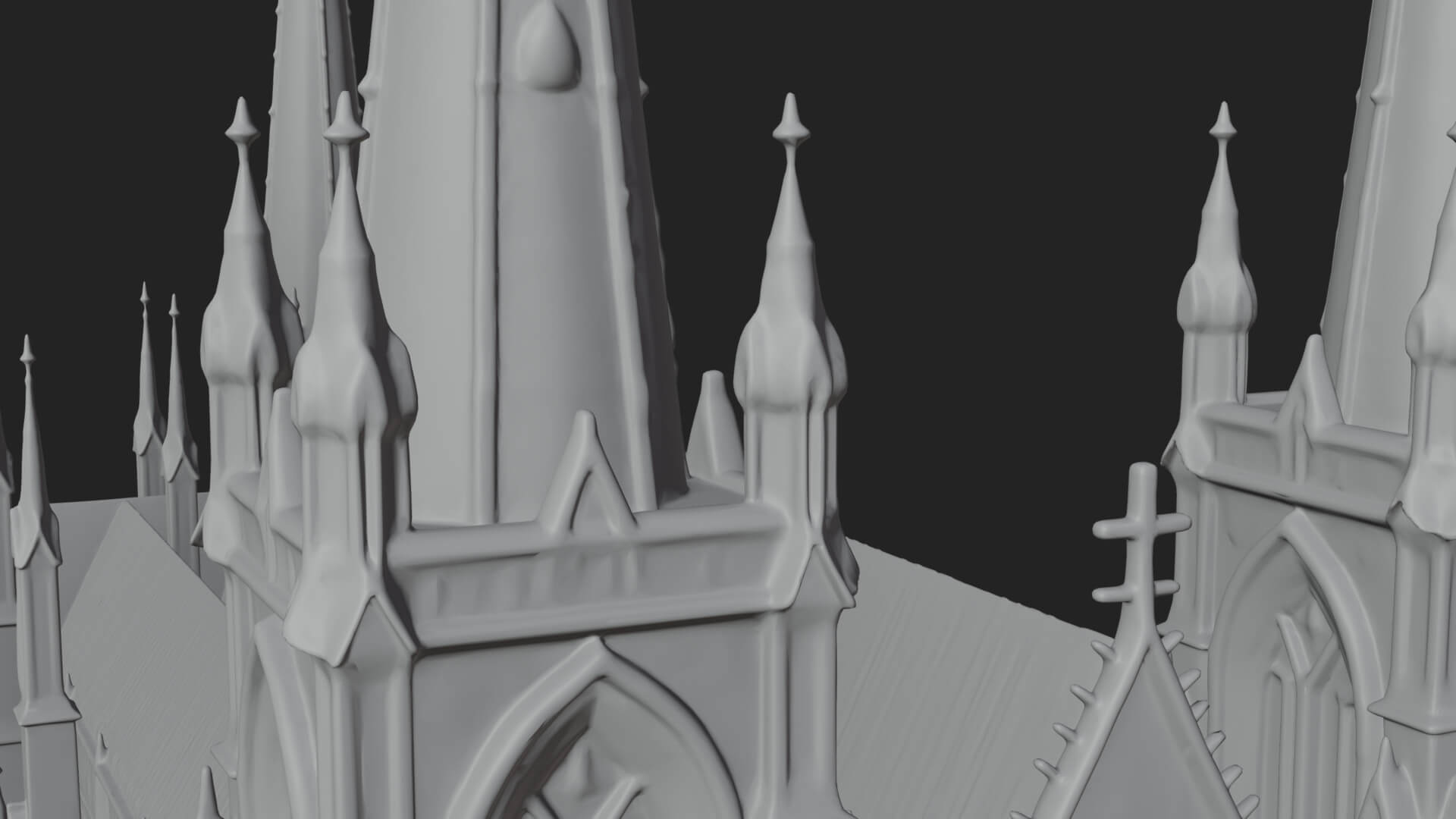 Gothic Cathedral Tower Model Design 10 3D Print Model 3D Model