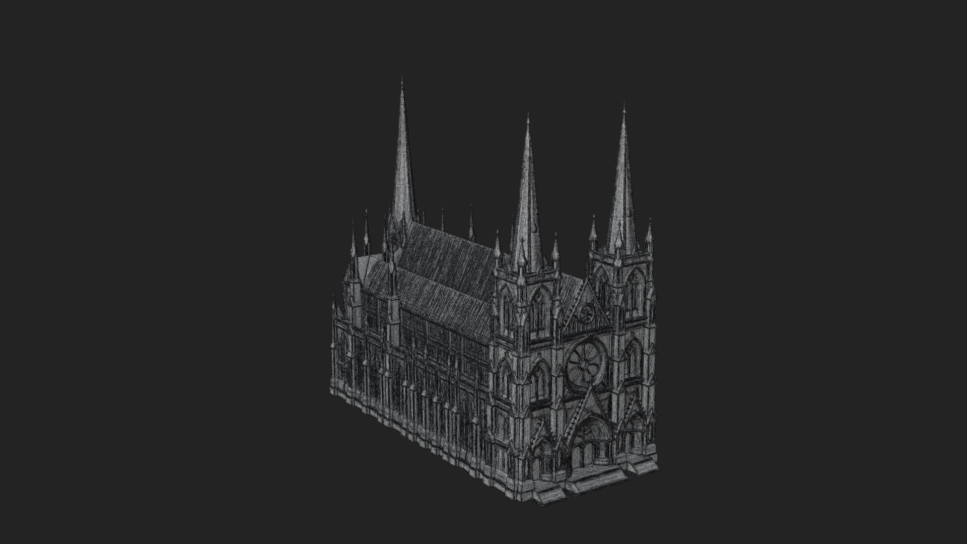 Gothic Cathedral Tower Model Design 10 3D Print Model 3D Model
