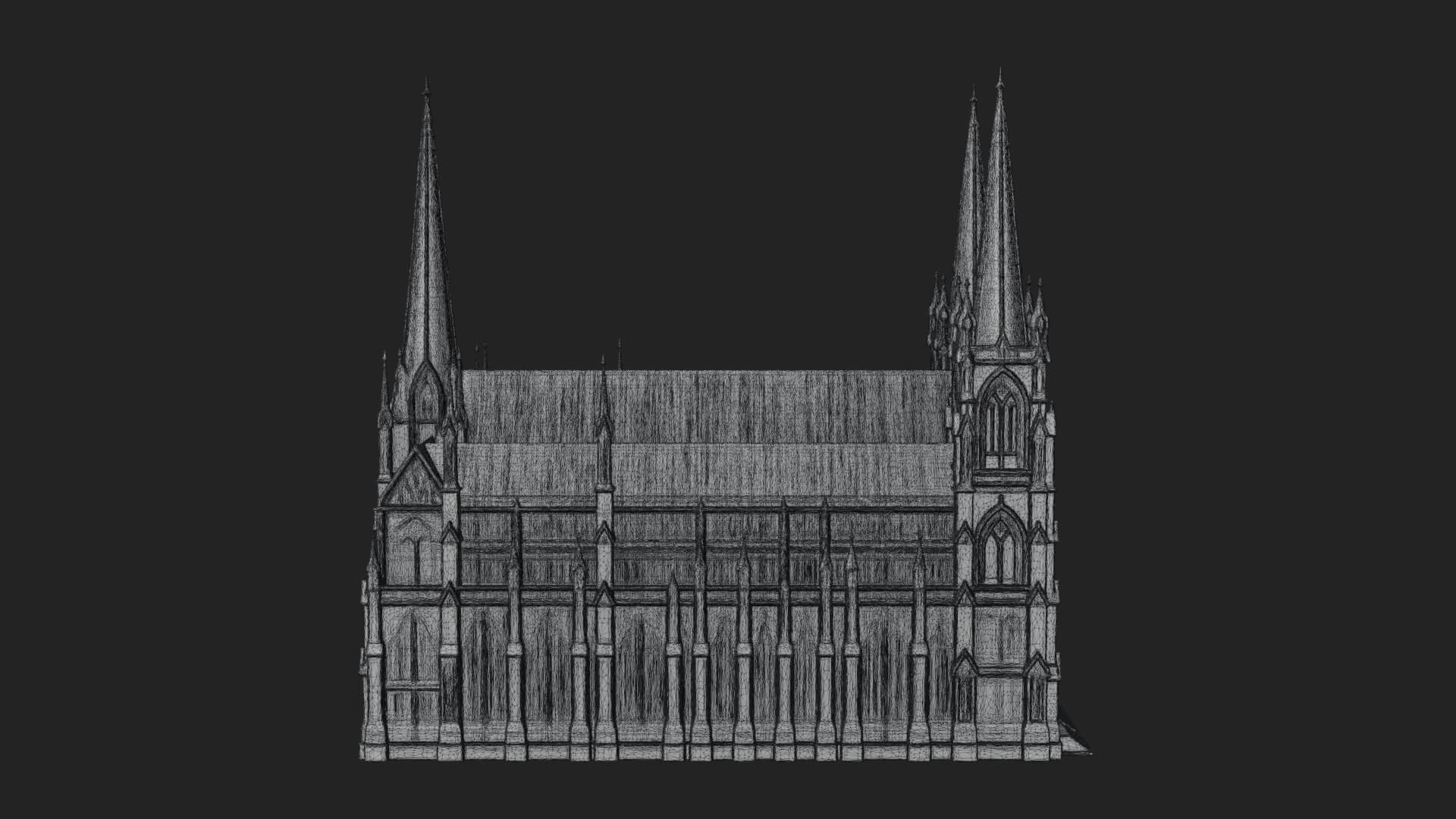 Gothic Cathedral Tower Model Design 10 3D Print Model 3D Model
