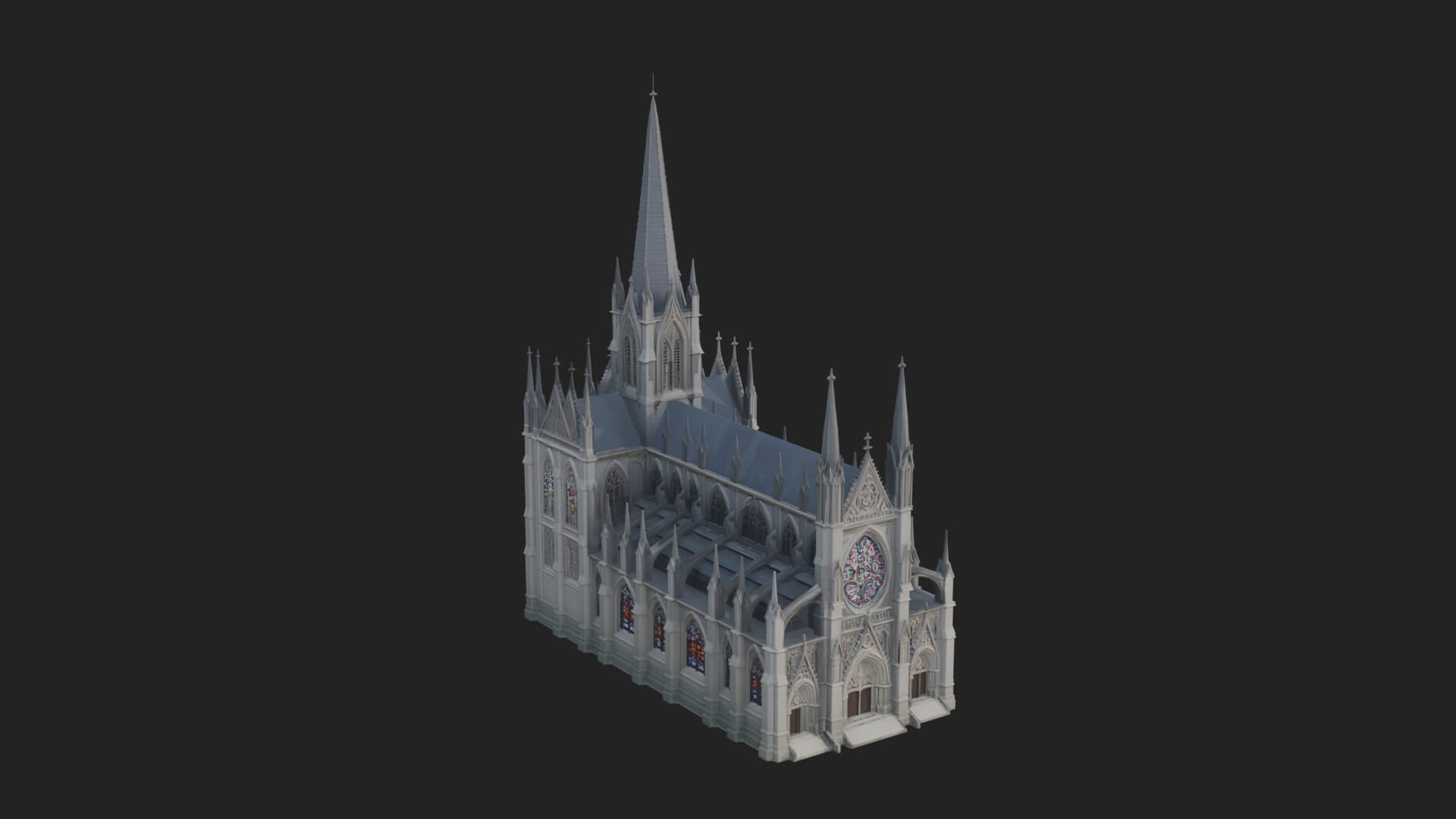 Gothic Cathedral Tower Model Design 11 3D Print Model 3D Model