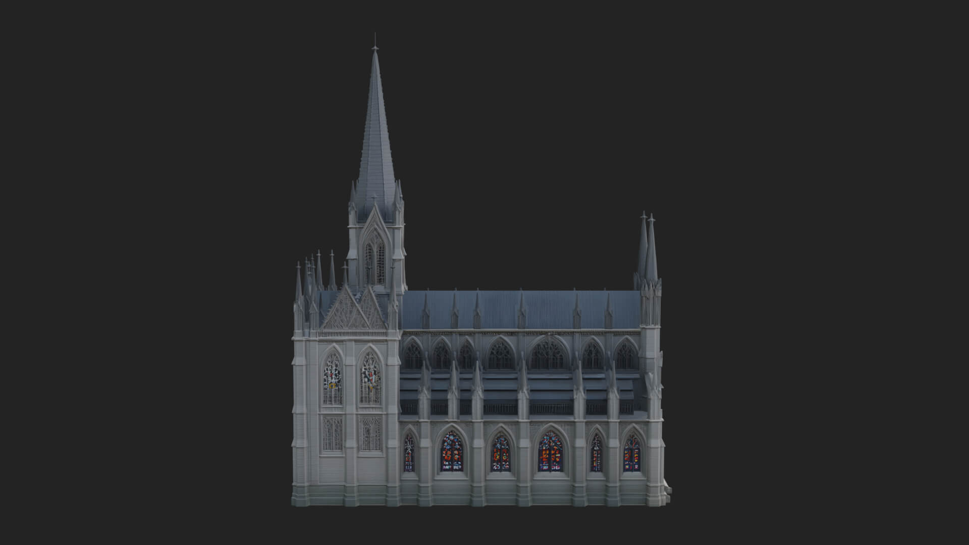 Gothic Cathedral Tower Model Design 11 3D Print Model 3D Model