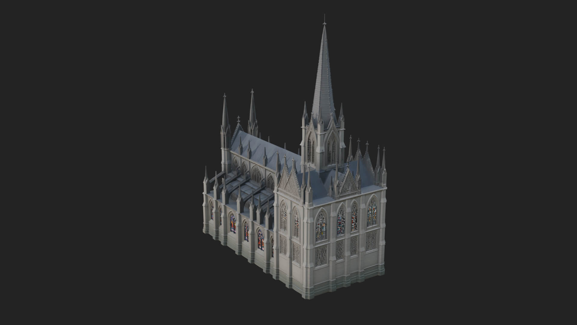 Gothic Cathedral Tower Model Design 11 3D Print Model 3D Model