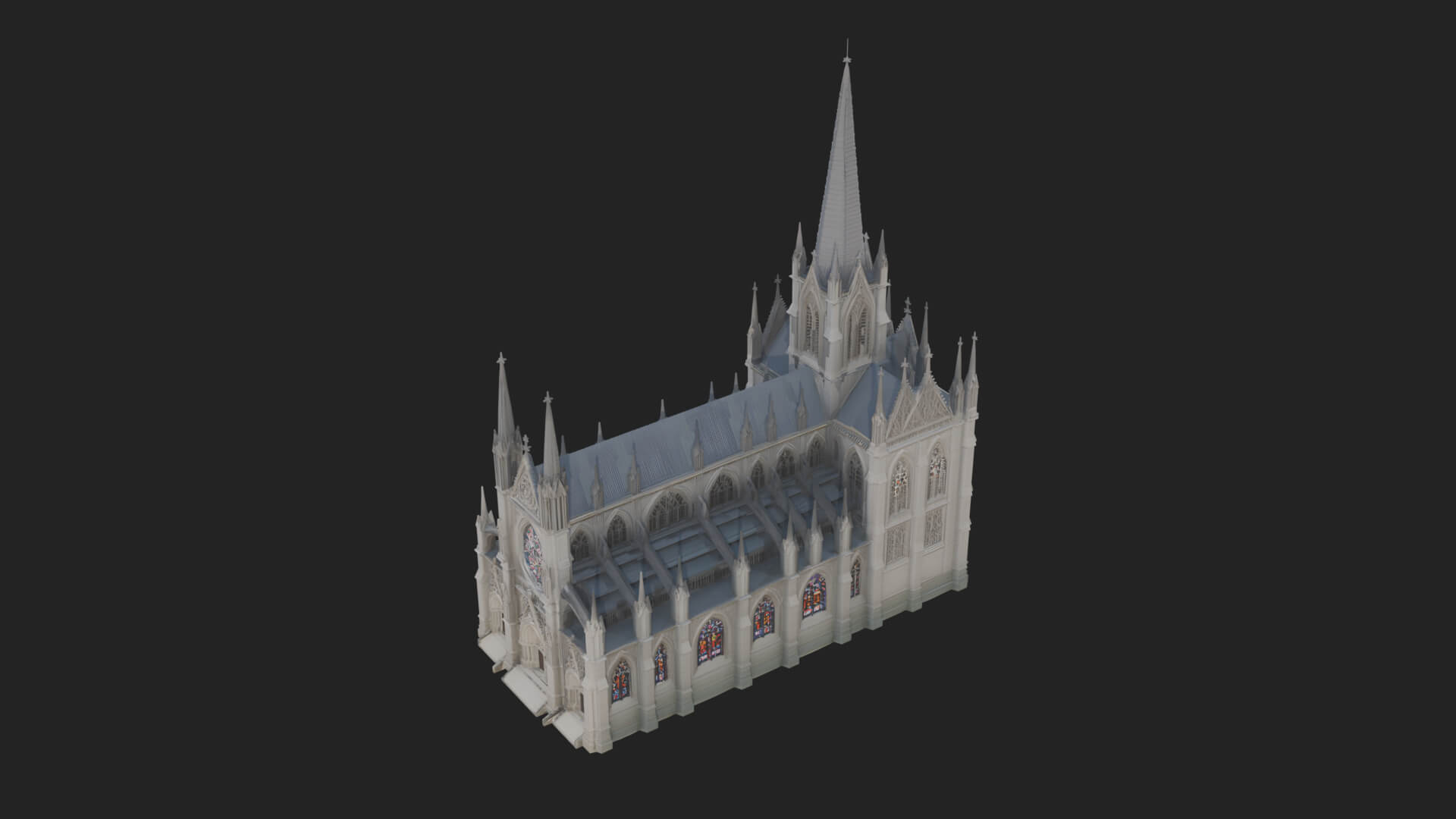 Gothic Cathedral Tower Model Design 11 3D Print Model 3D Model