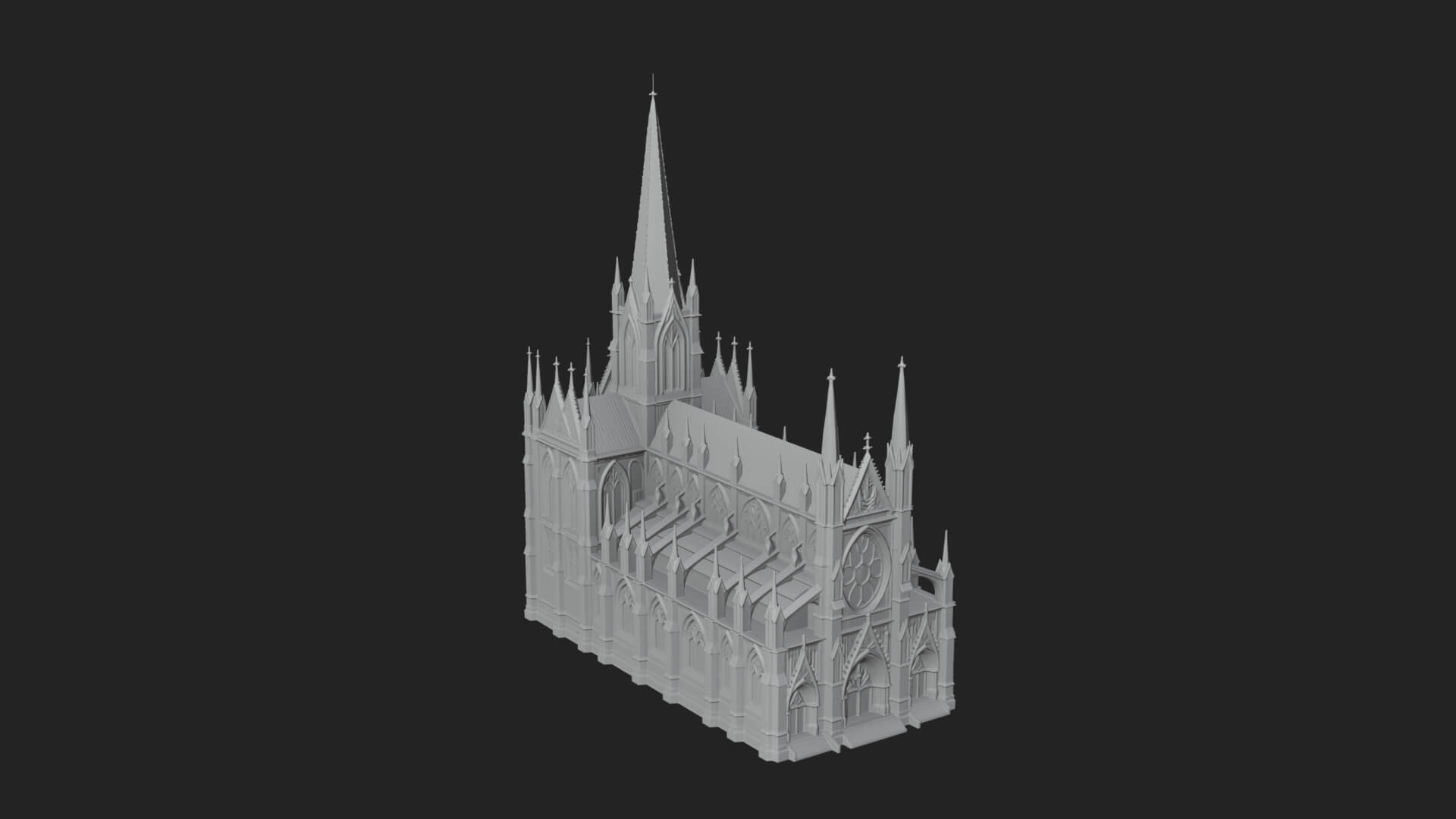 Gothic Cathedral Tower Model Design 11 3D Print Model 3D Model