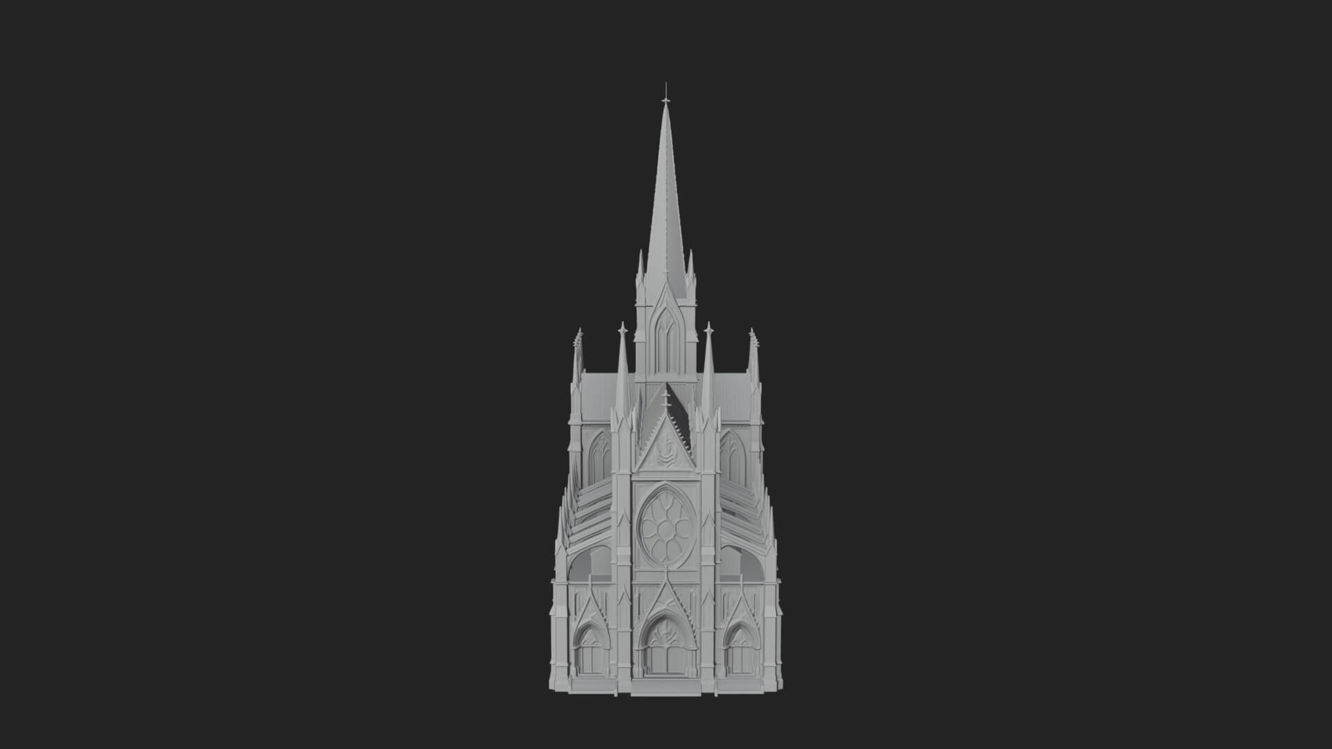 Gothic Cathedral Tower Model Design 11 3D Print Model 3D Model