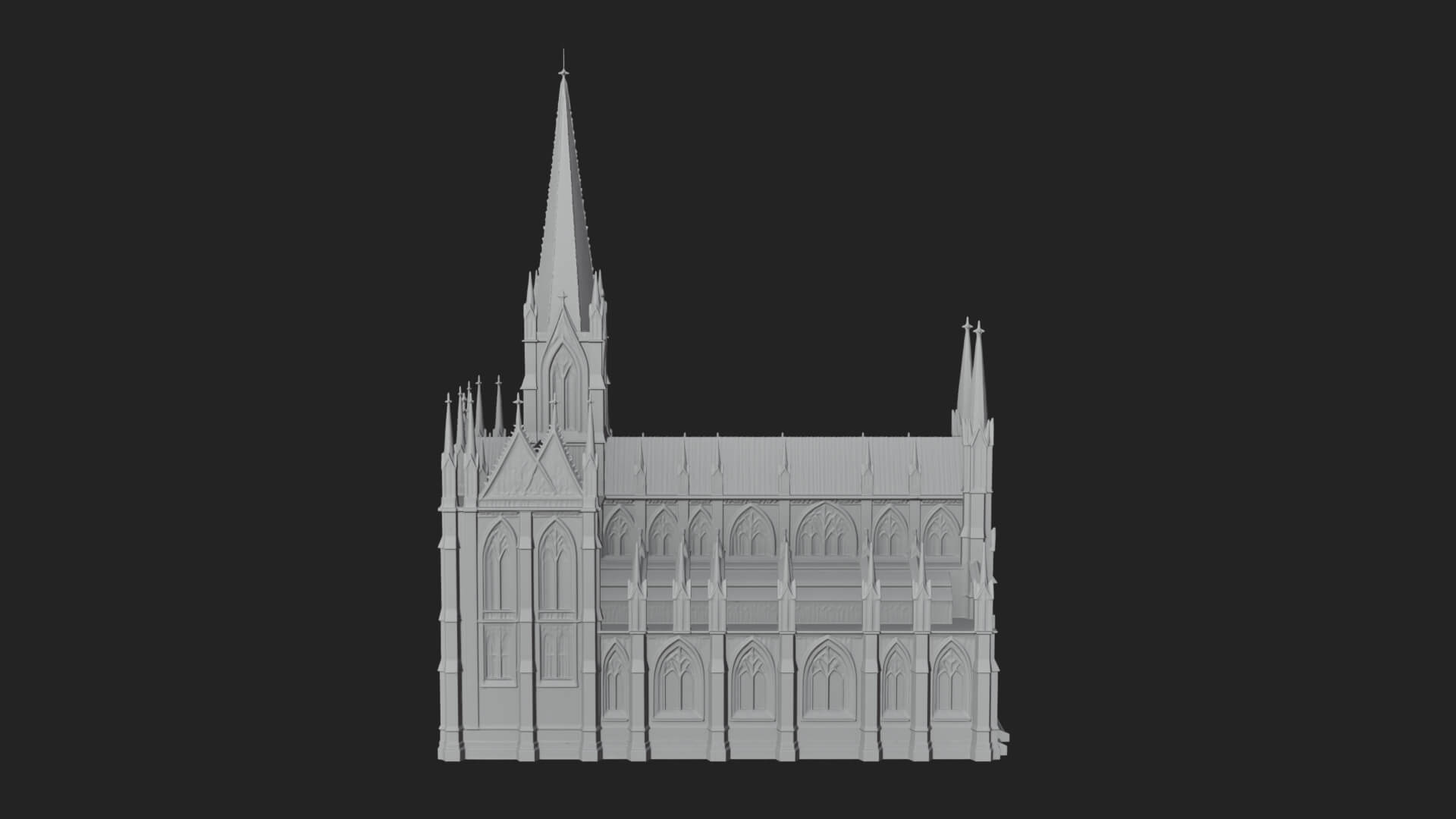 Gothic Cathedral Tower Model Design 11 3D Print Model 3D Model