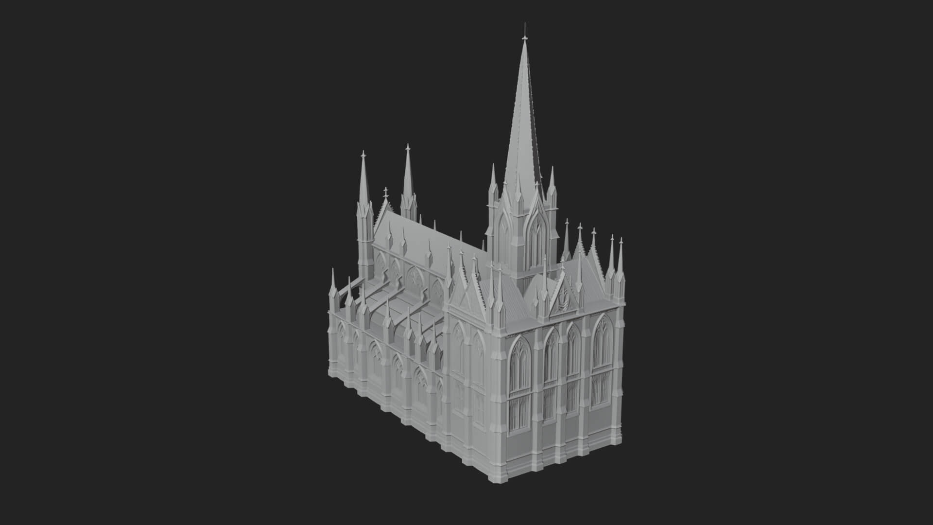 Gothic Cathedral Tower Model Design 11 3D Print Model 3D Model