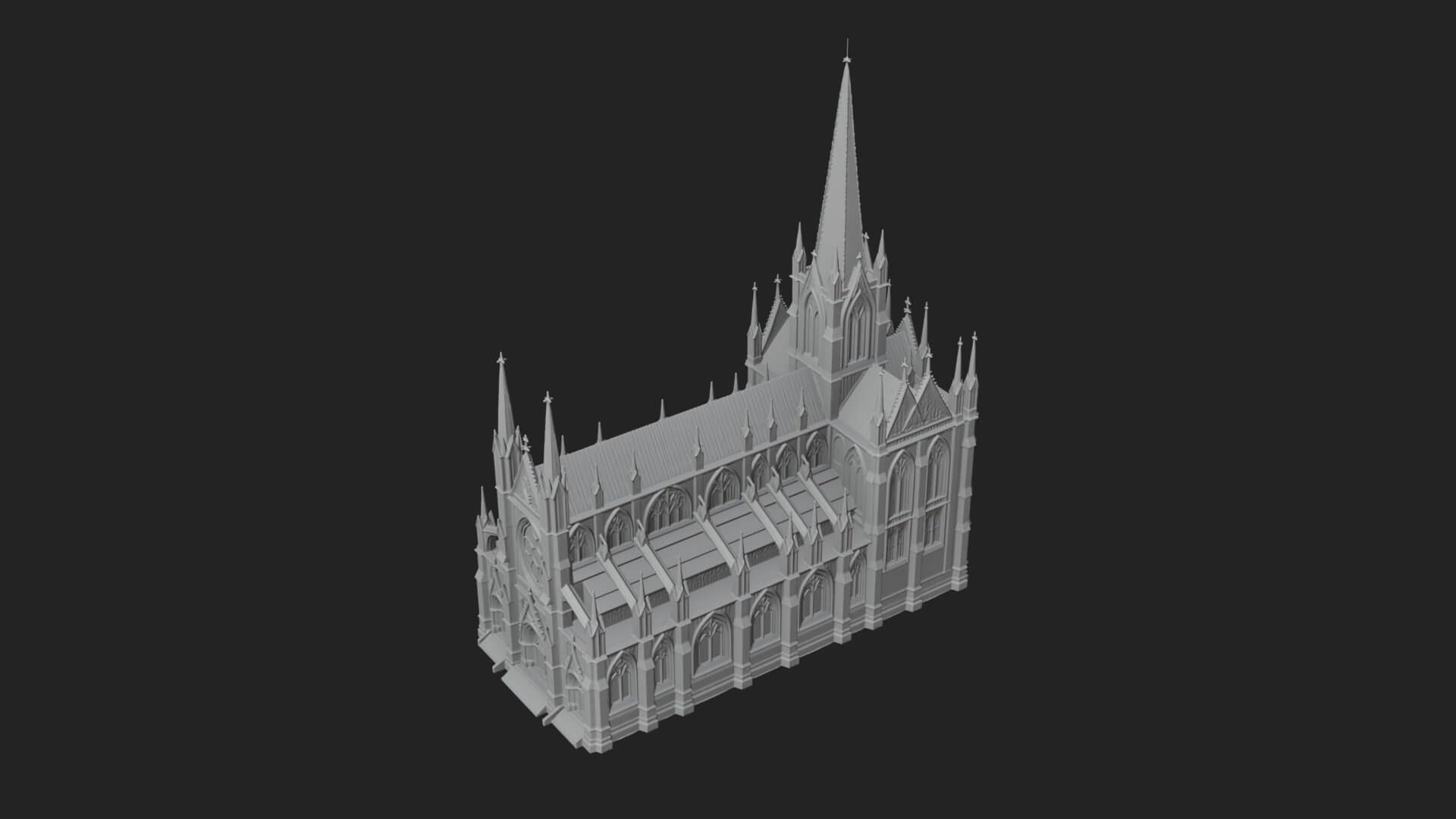 Gothic Cathedral Tower Model Design 11 3D Print Model 3D Model