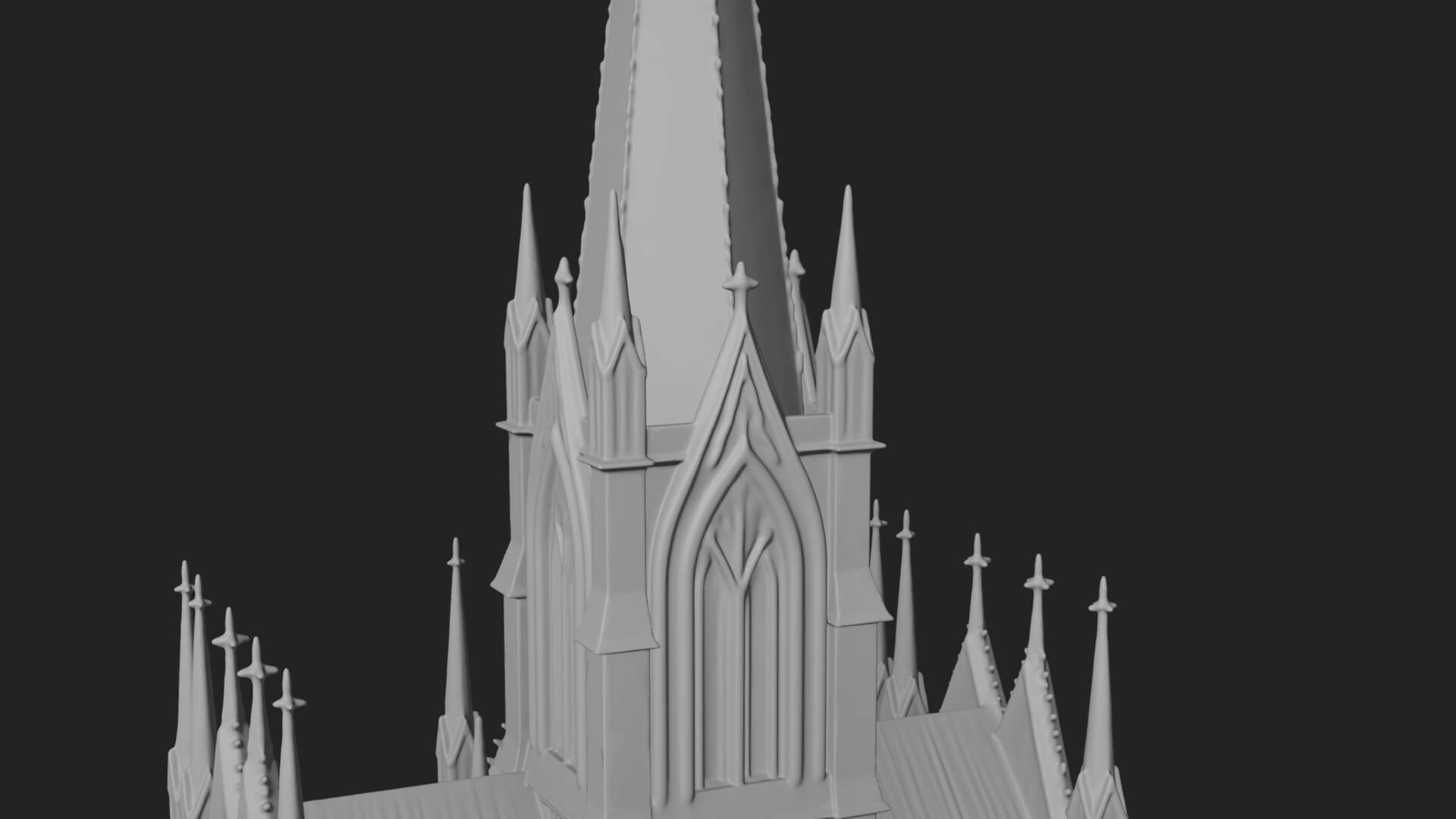 Gothic Cathedral Tower Model Design 11 3D Print Model 3D Model