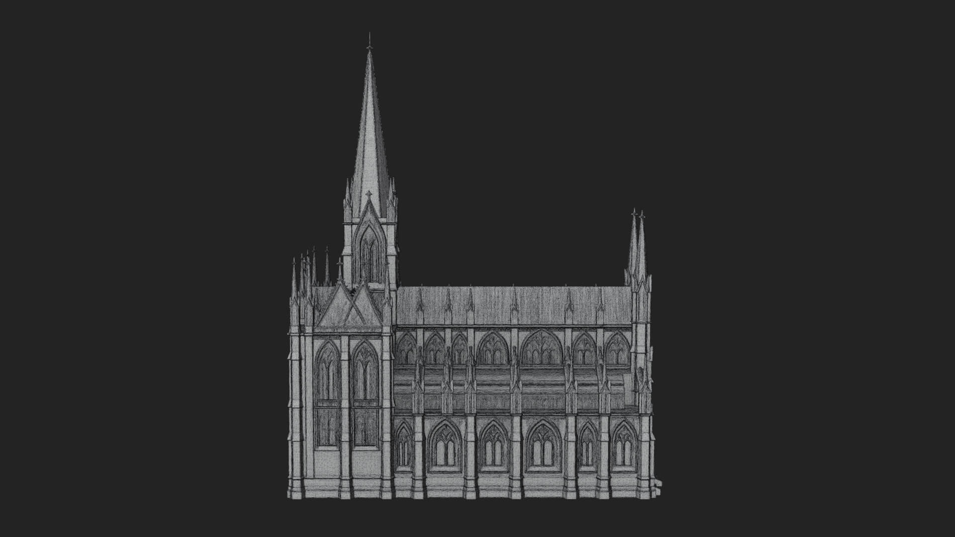 Gothic Cathedral Tower Model Design 11 3D Print Model 3D Model