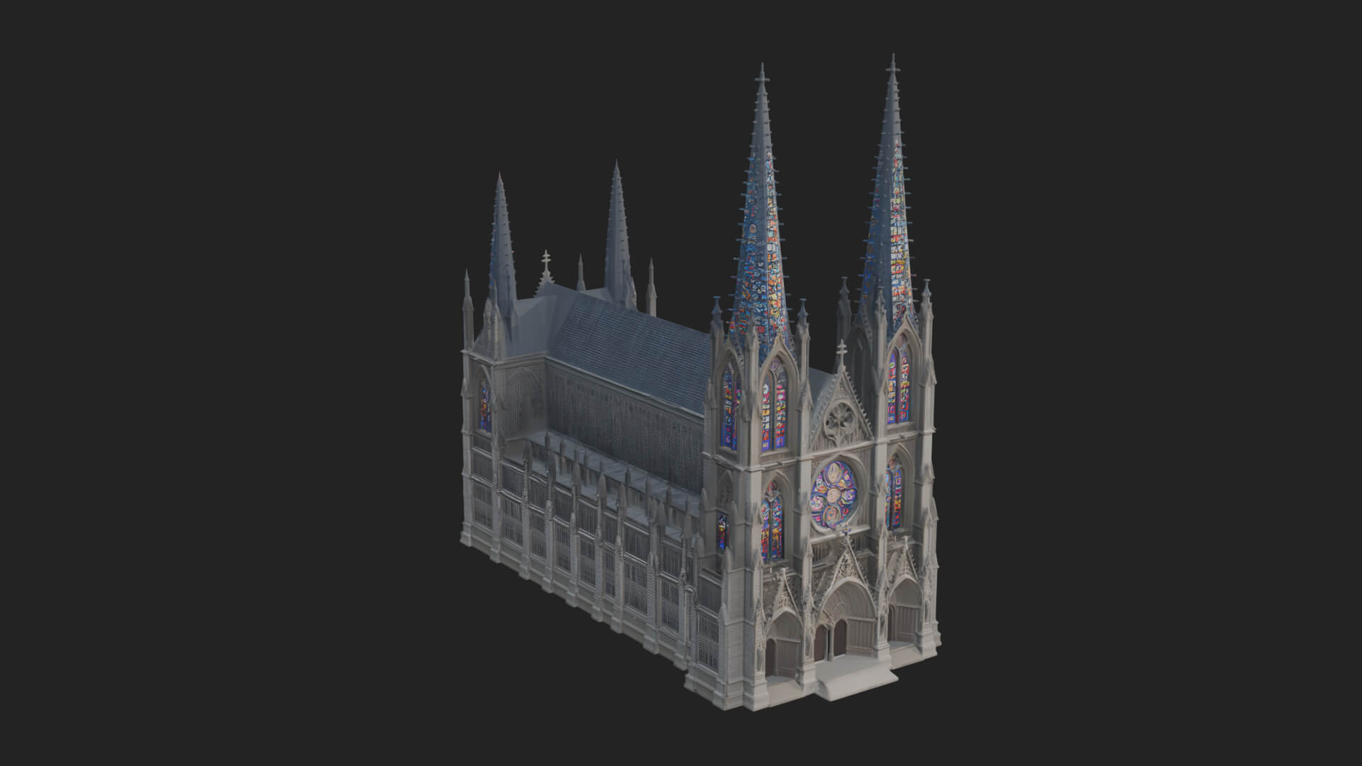 Gothic Cathedral Tower Model Design 5 3D Print Model 3D Model