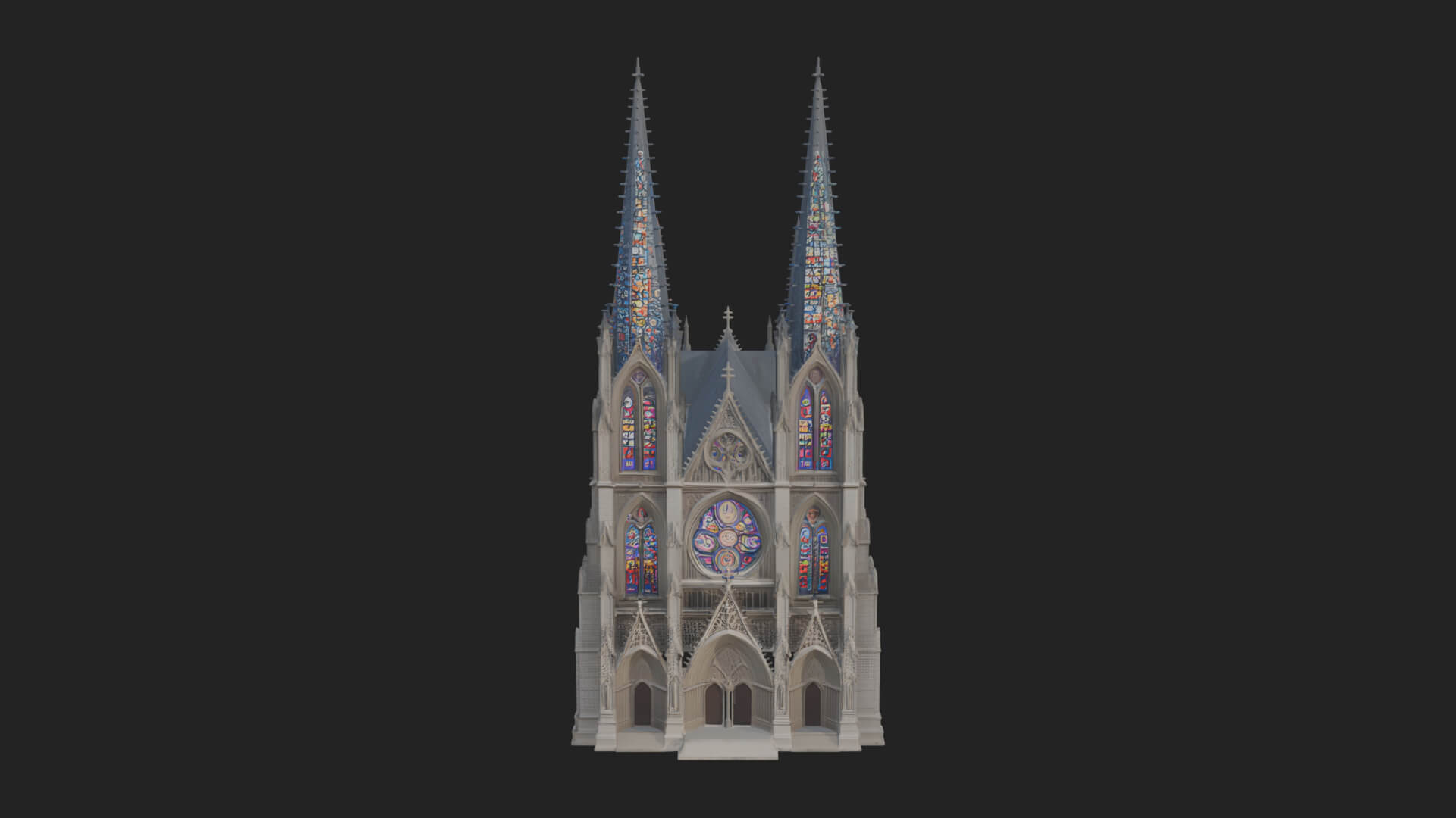 Gothic Cathedral Tower Model Design 5 3D Print Model 3D Model