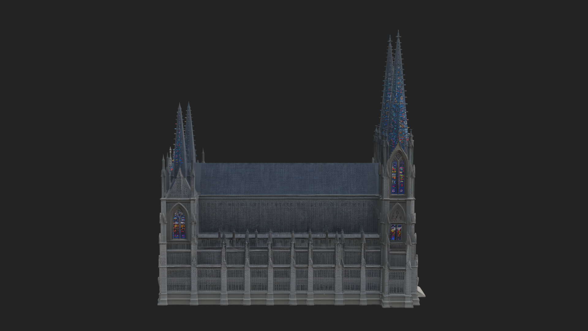 Gothic Cathedral Tower Model Design 5 3D Print Model 3D Model