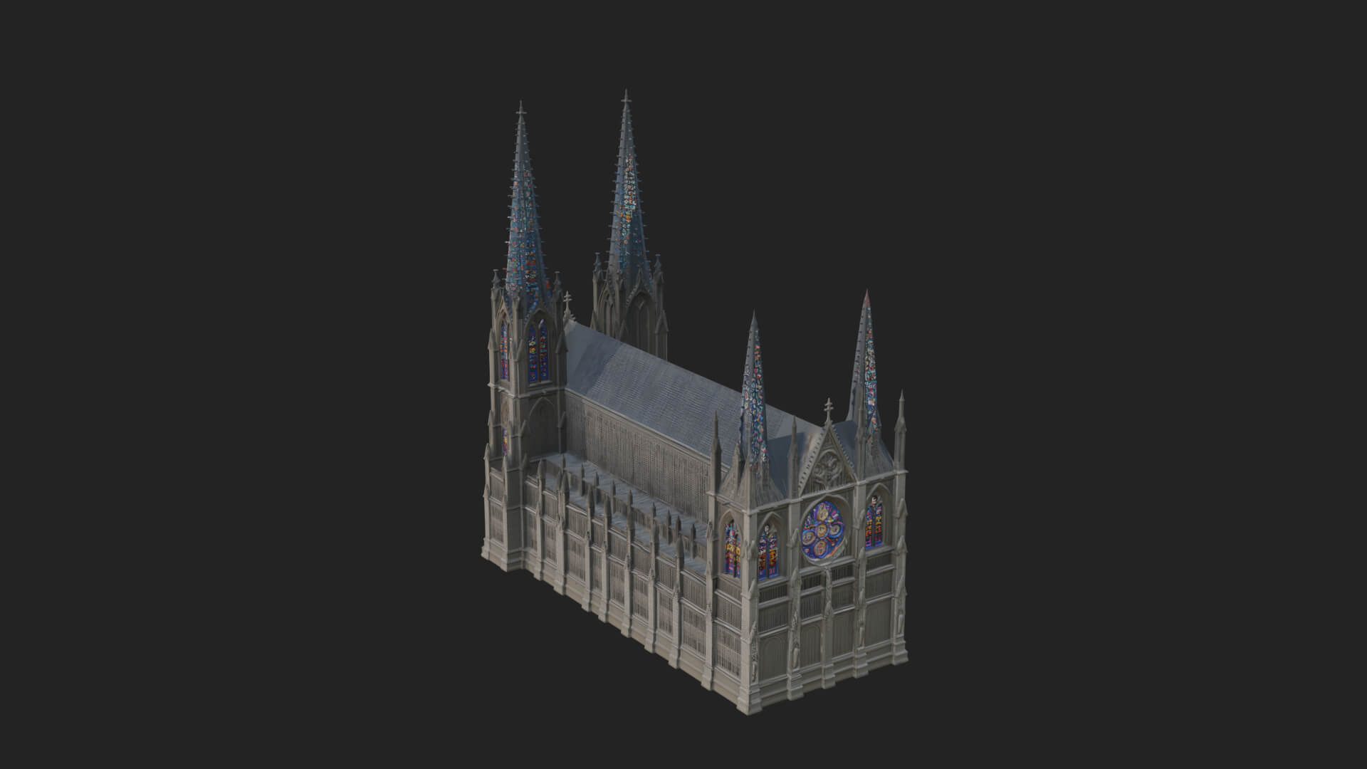 Gothic Cathedral Tower Model Design 5 3D Print Model 3D Model