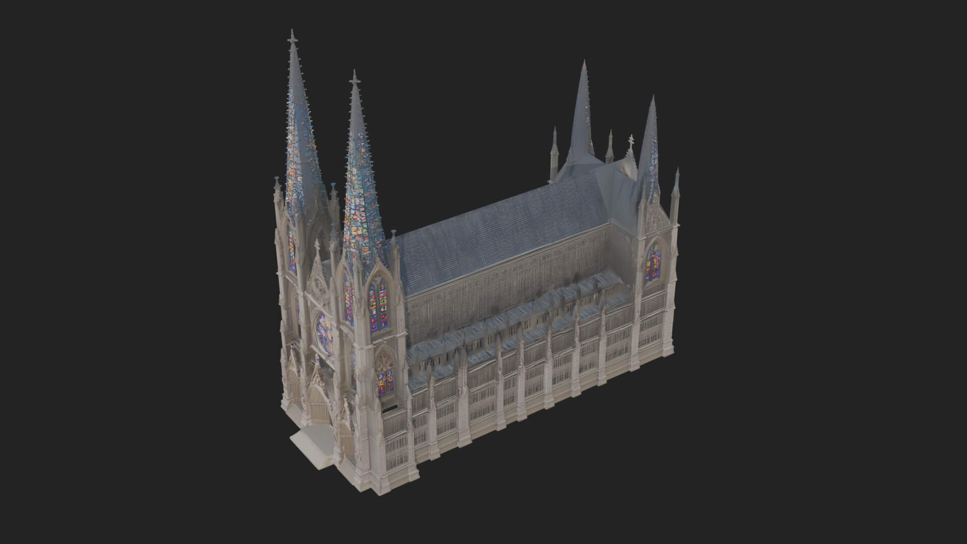 Gothic Cathedral Tower Model Design 5 3D Print Model 3D Model