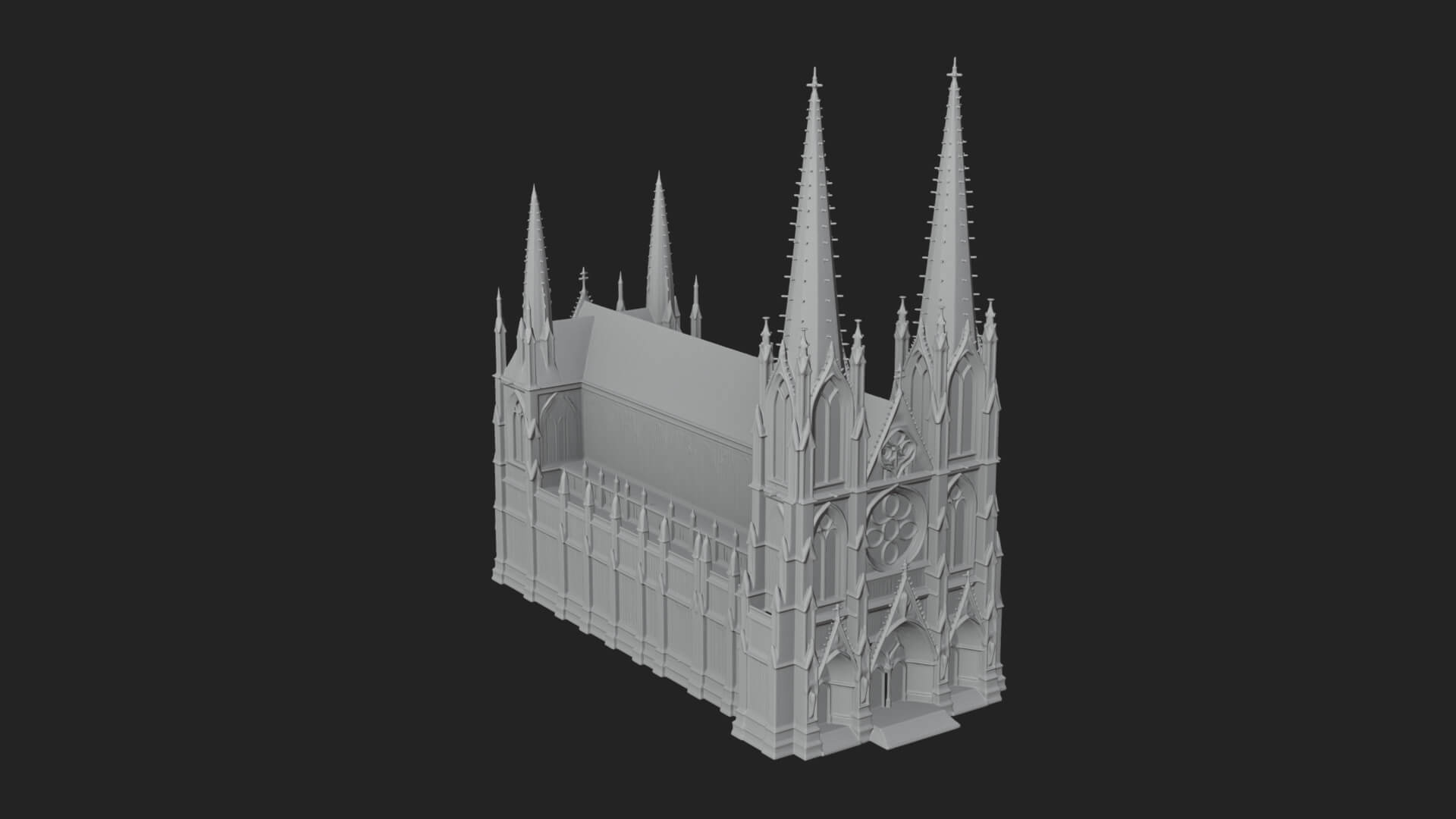 Gothic Cathedral Tower Model Design 5 3D Print Model 3D Model