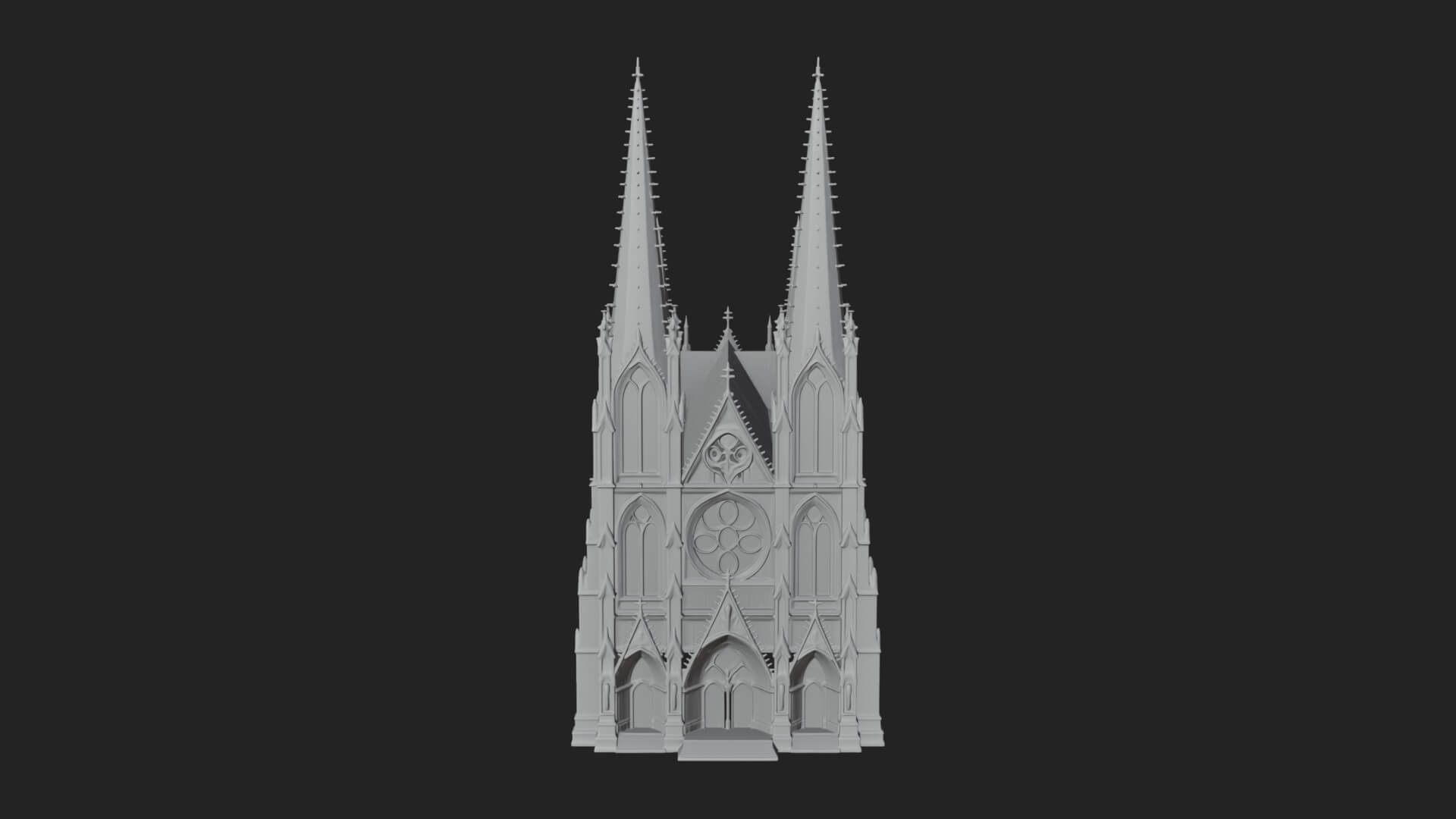 Gothic Cathedral Tower Model Design 5 3D Print Model 3D Model