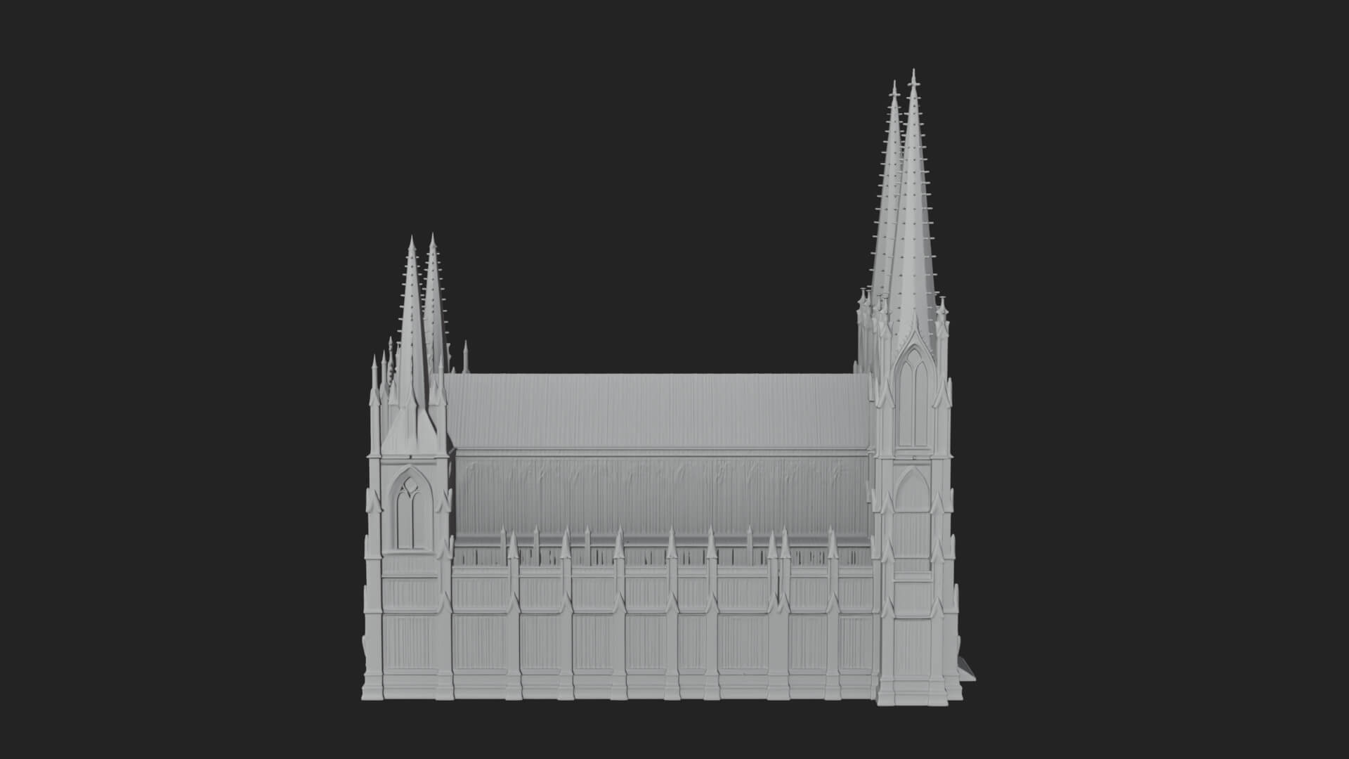 Gothic Cathedral Tower Model Design 5 3D Print Model 3D Model