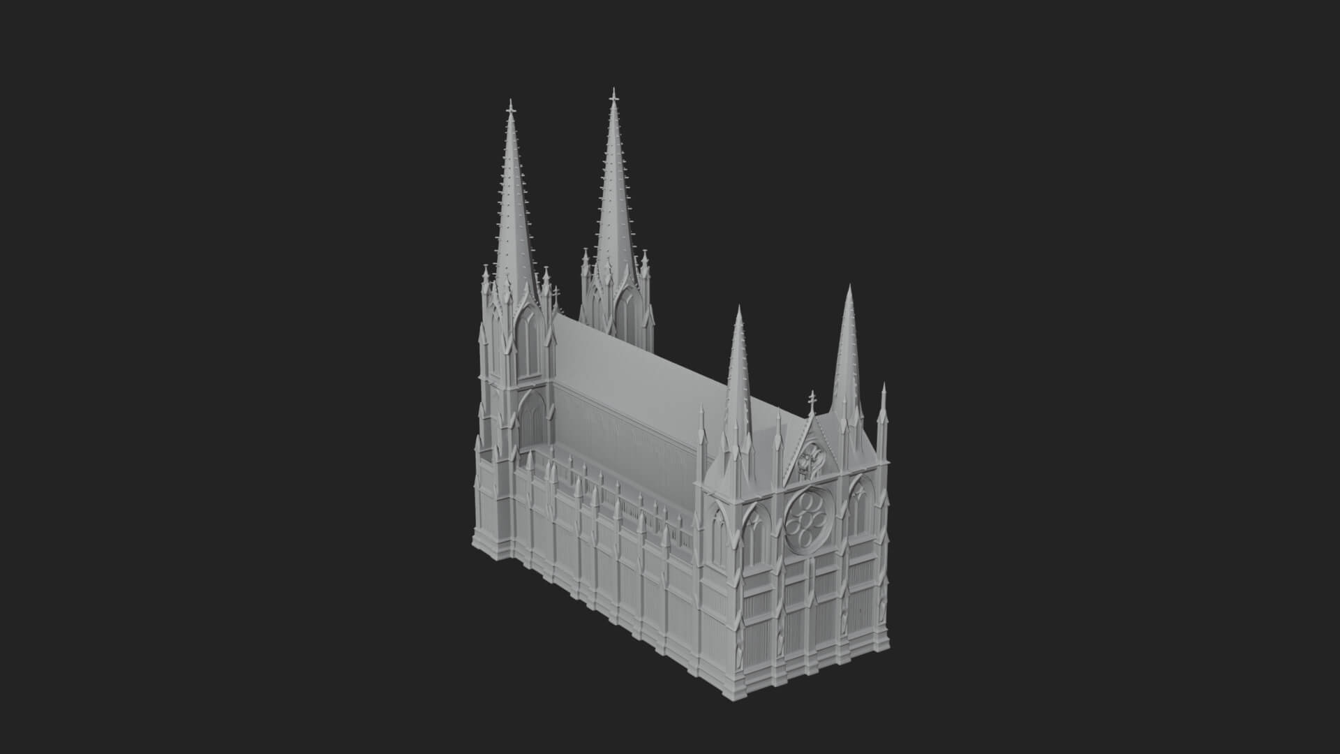 Gothic Cathedral Tower Model Design 5 3D Print Model 3D Model